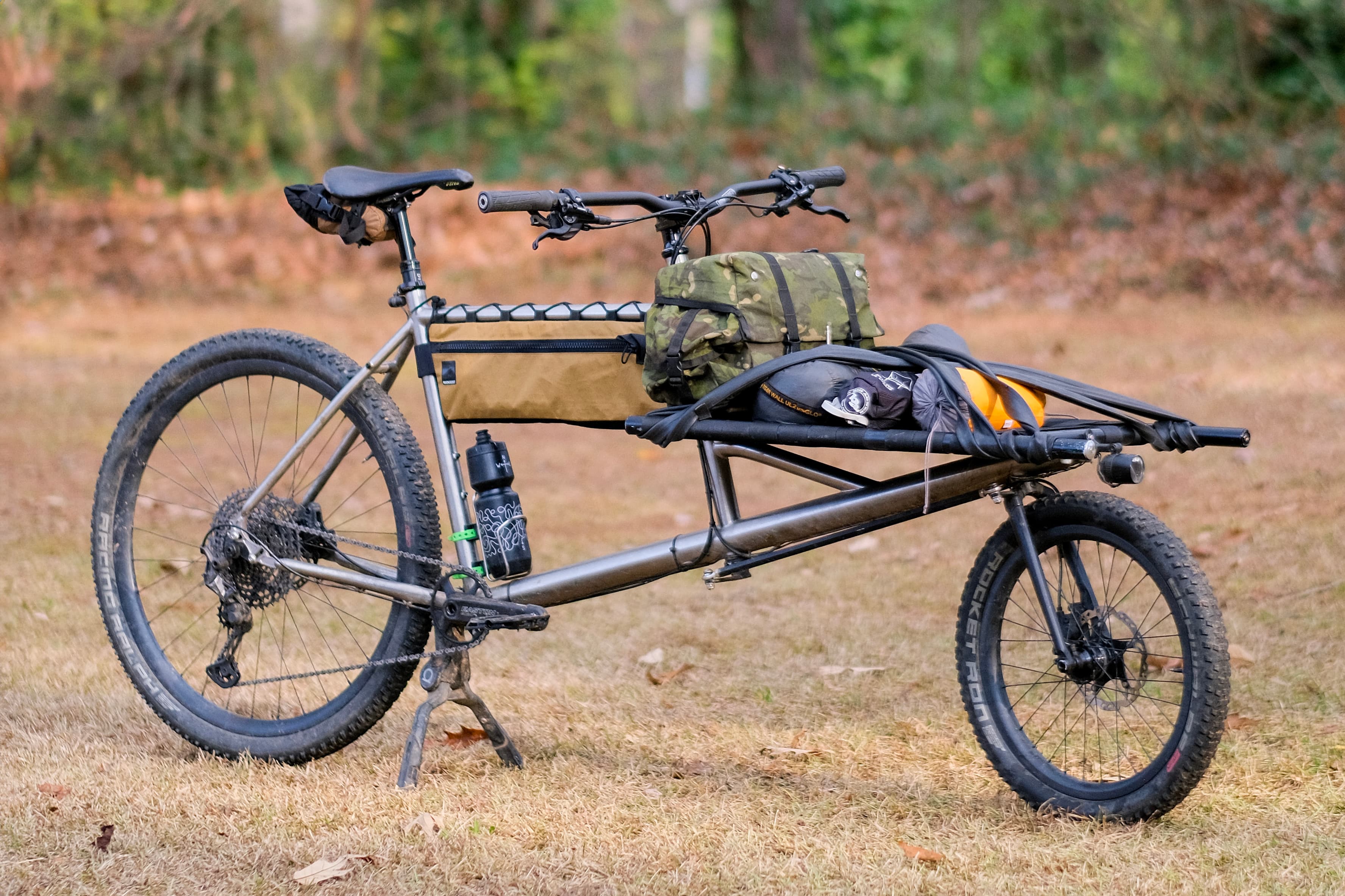 Lehis cargo bikepacking setup.