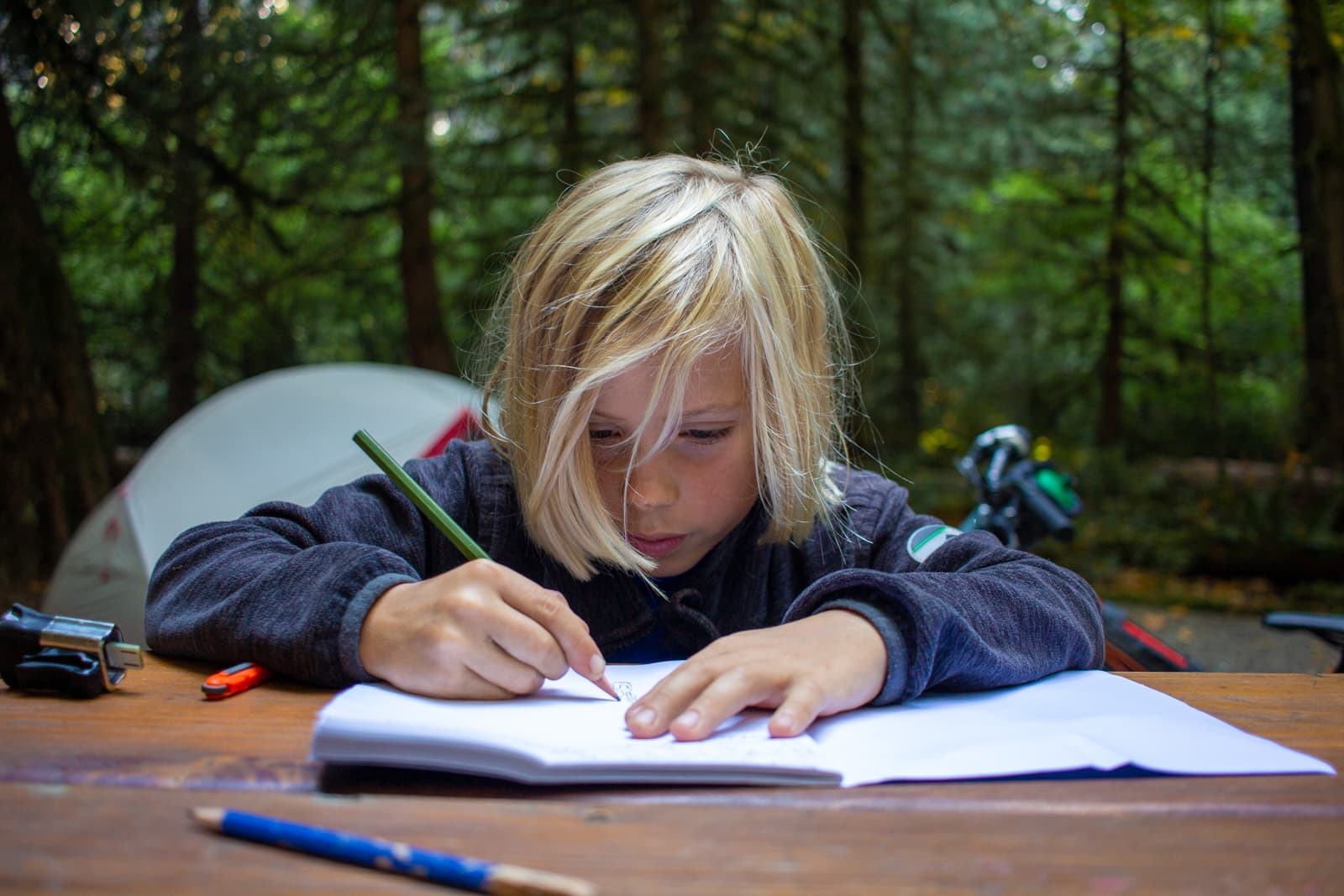 drawing at camp