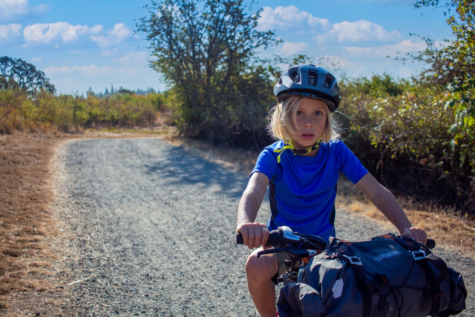 on the gravel