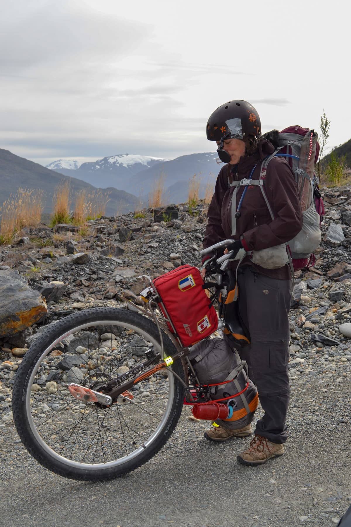 unicyclist bikepacker