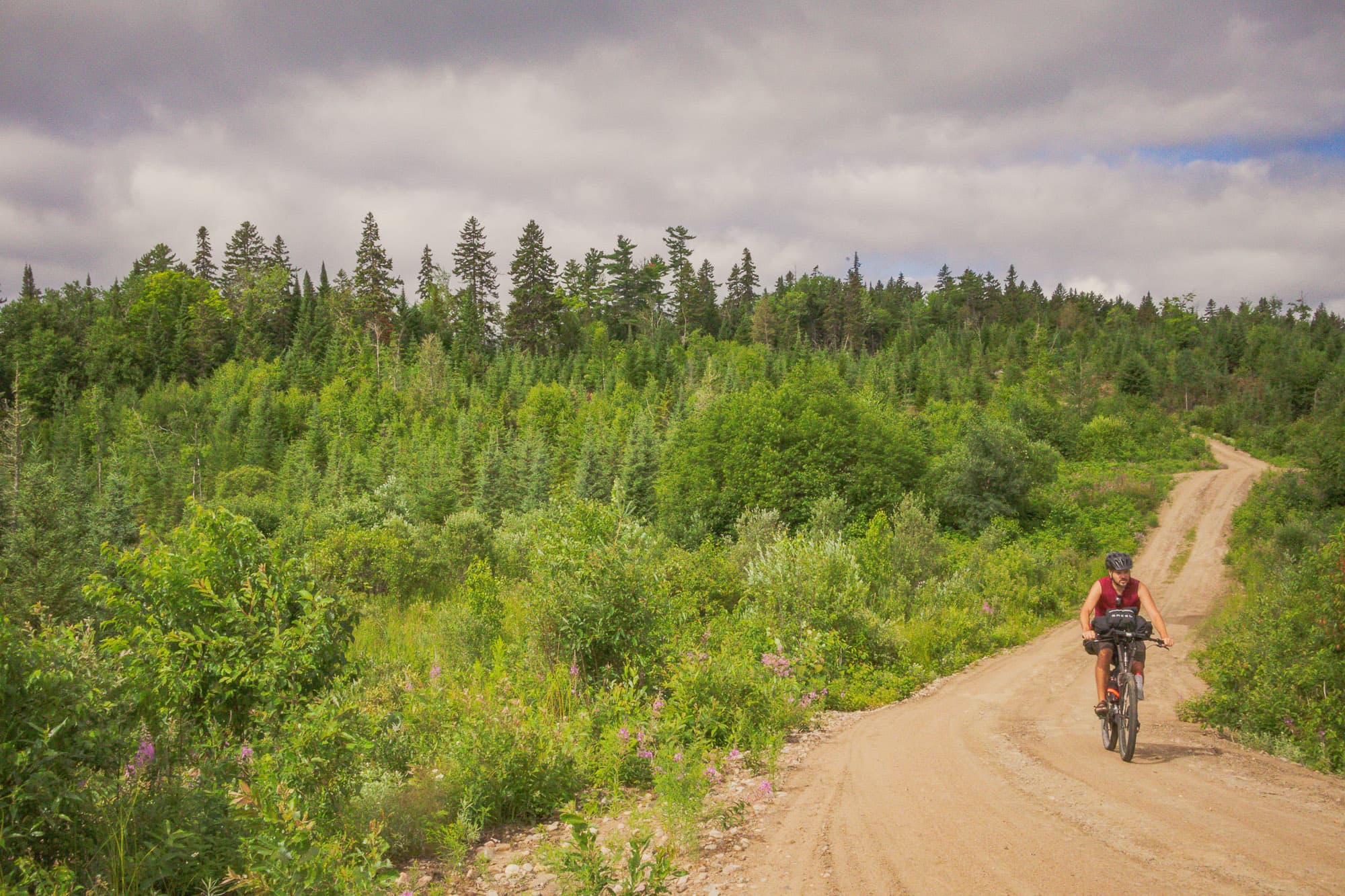 Blasting down the dirt roads in BC.