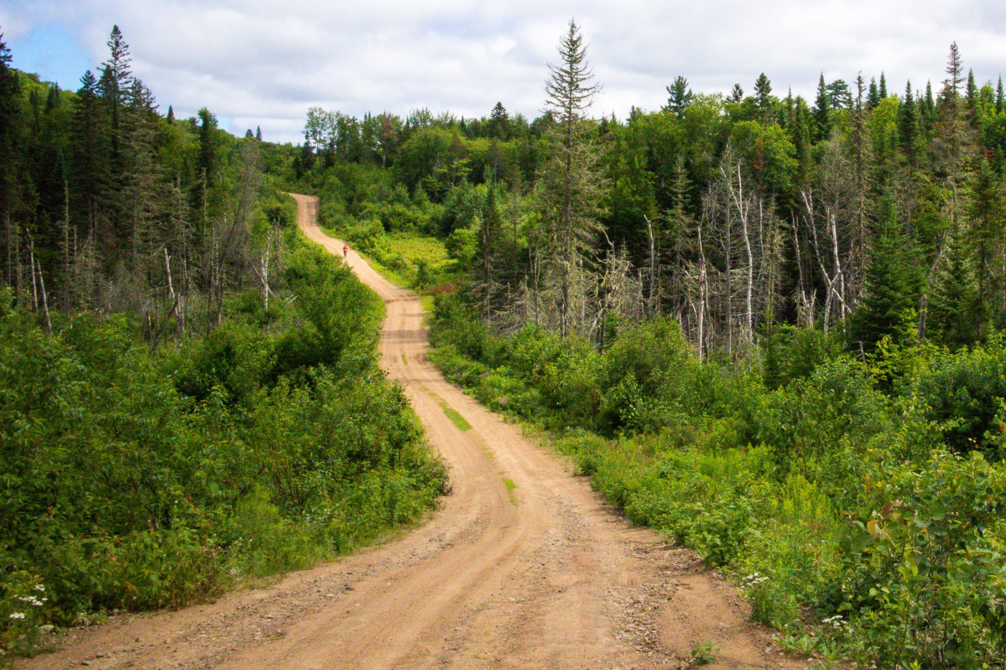 Climbing the dirt roads of BC.