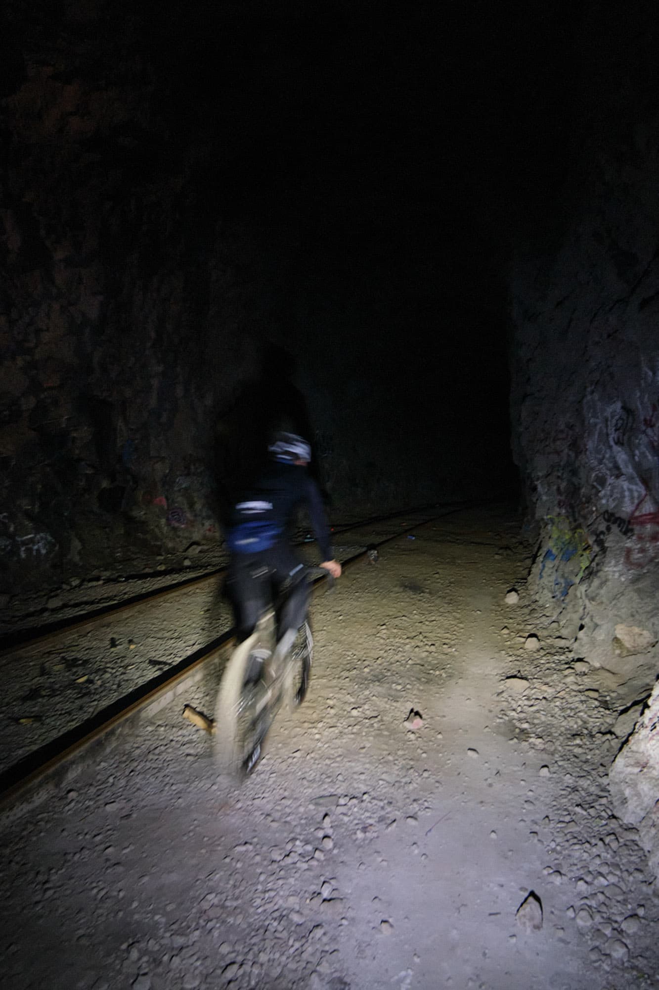 Blasting through the tunnel.