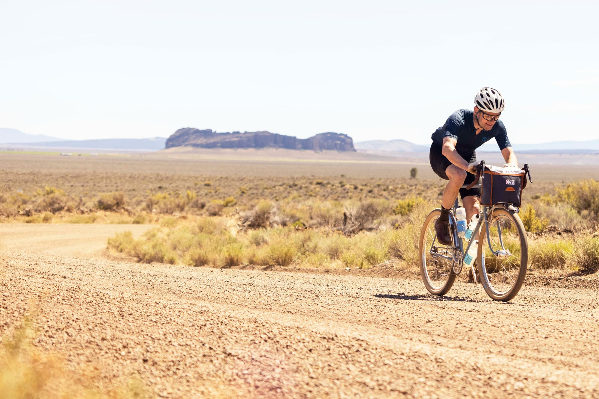 Jan racing in the desert.