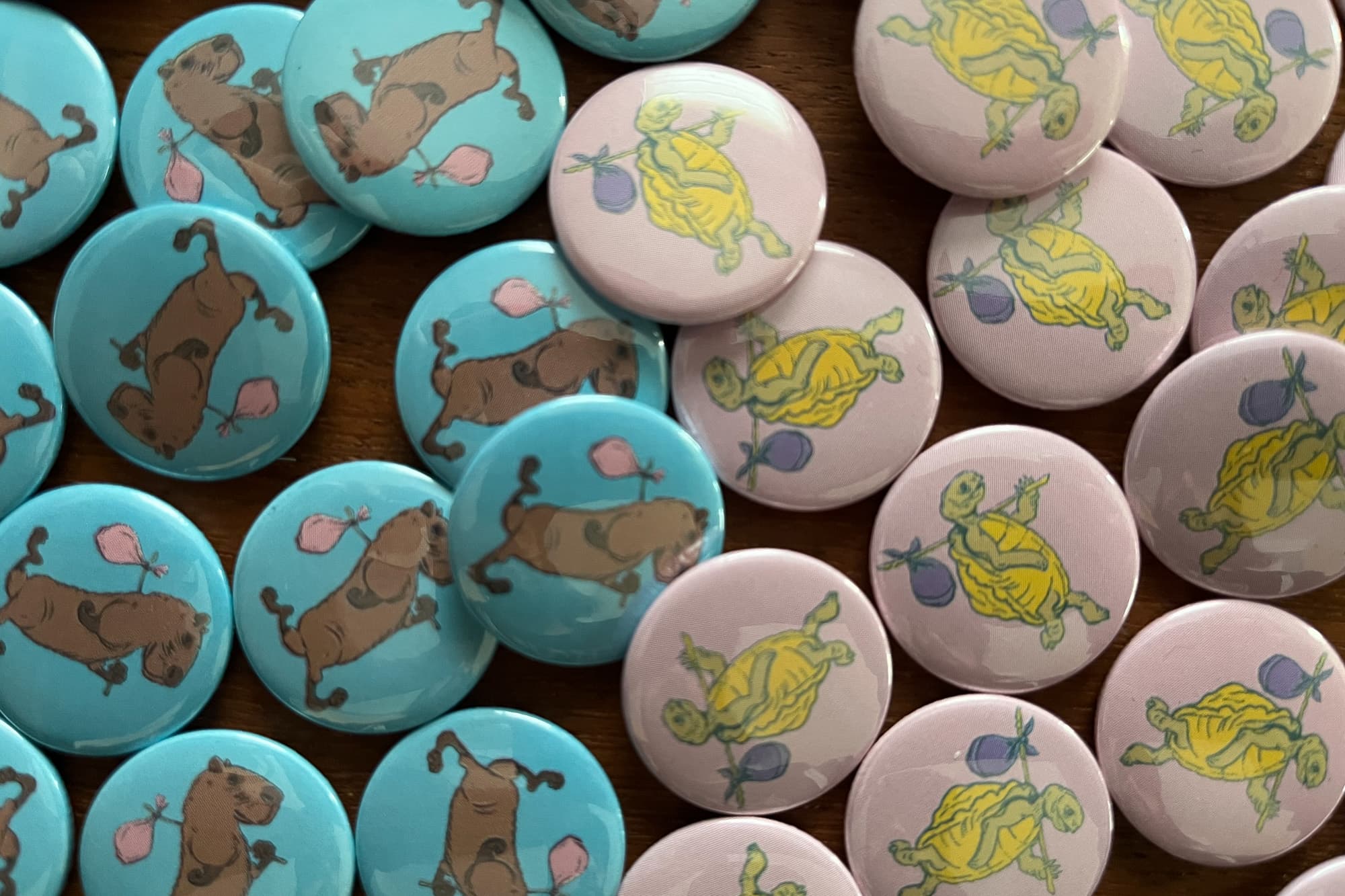Lugs Not Drugs badges.