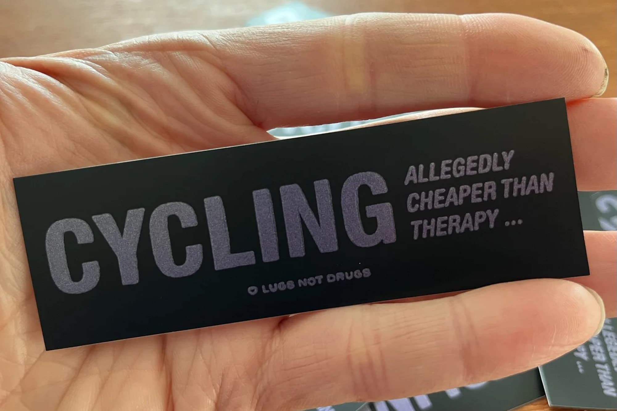 Lugs Not Drugs stickers.
