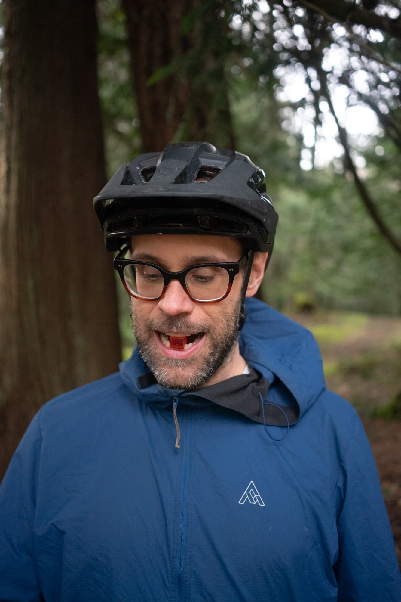 Barry in the forest with his gummies.