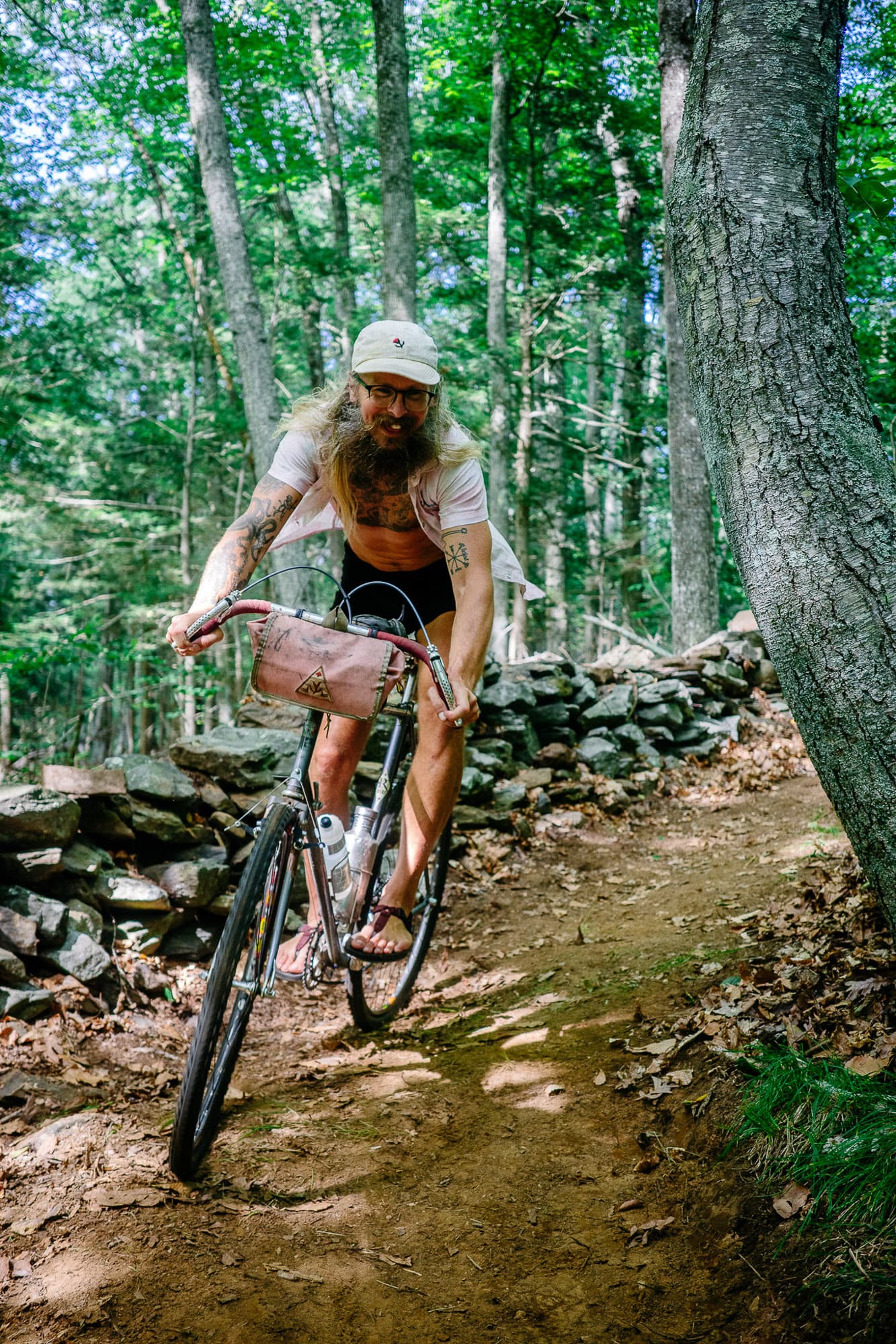 Singletrack fun with Ron.