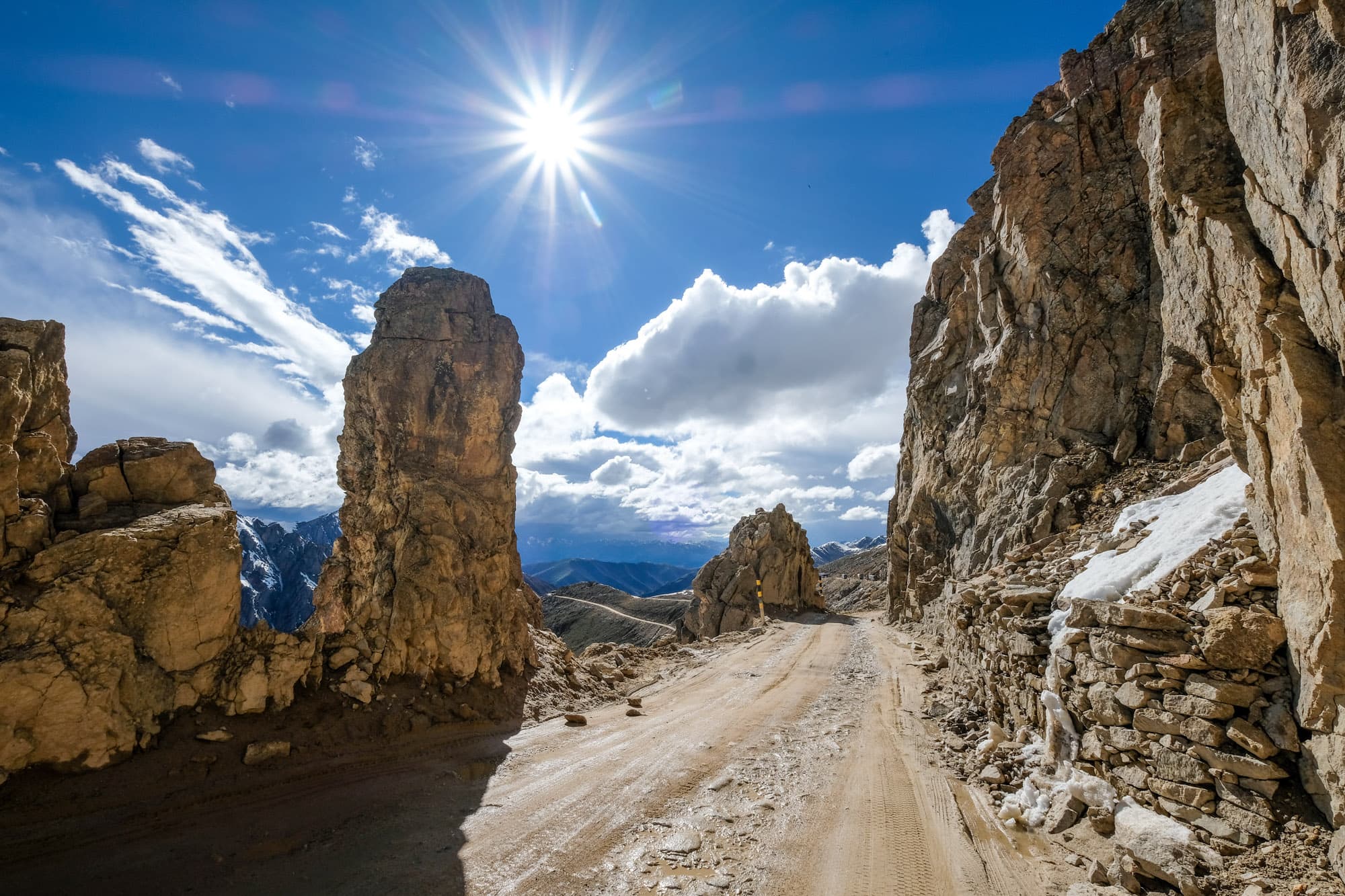 The hard road up high.
