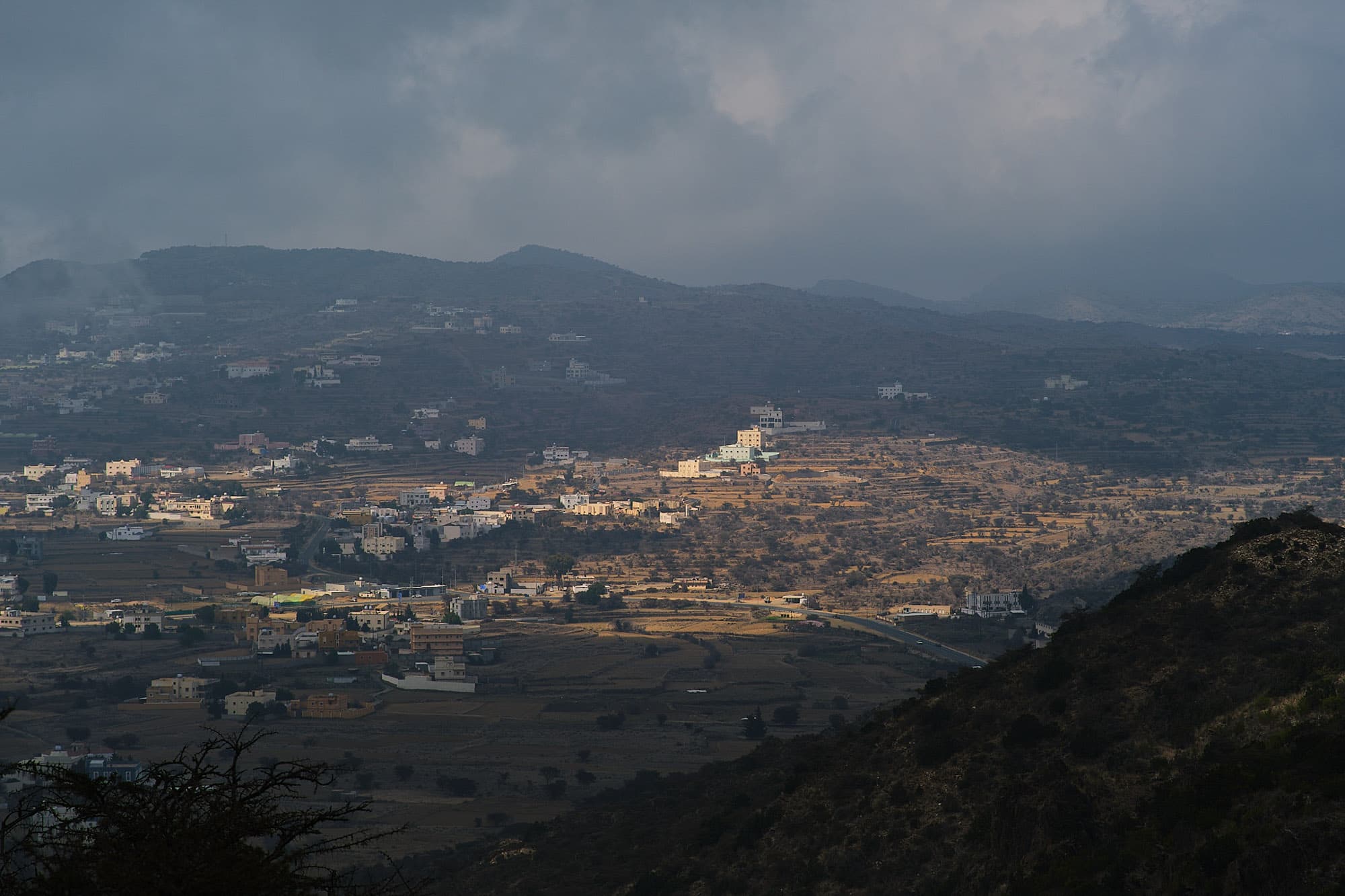 Clouds in the mountains.