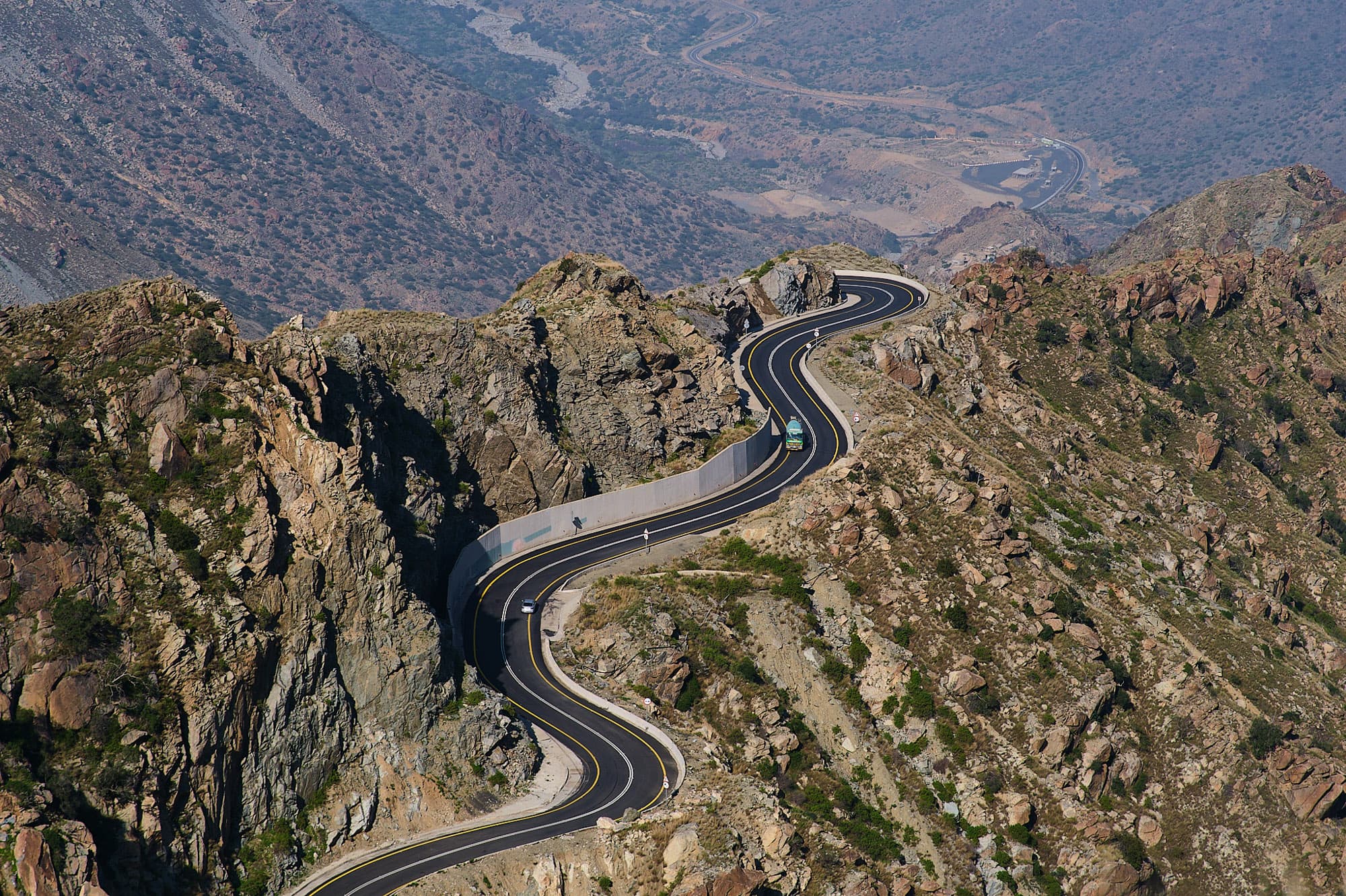 A highland road in the Aseer mountains.