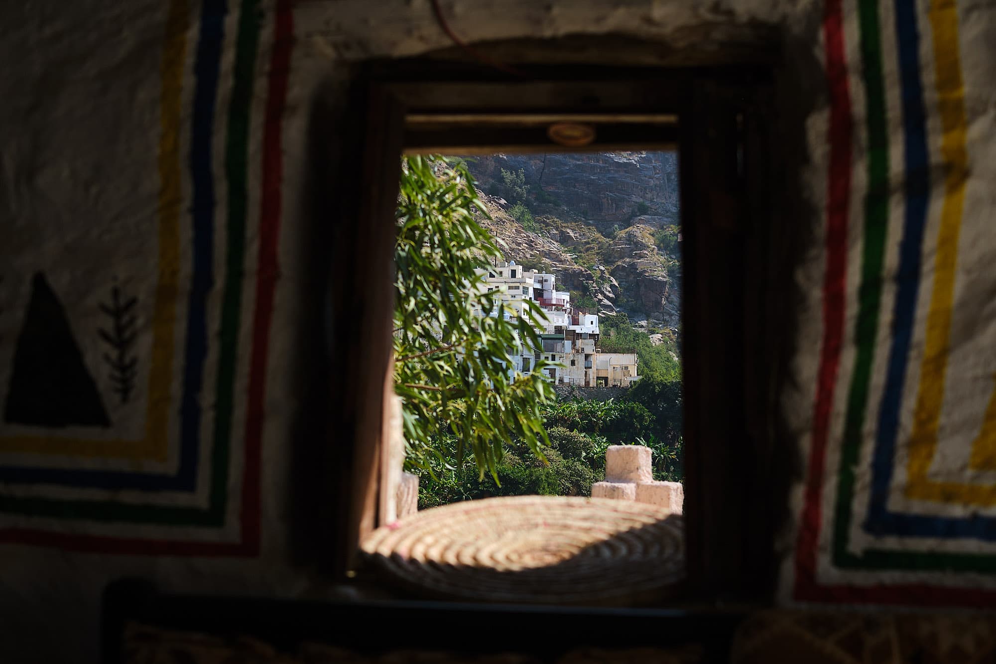 A village through a window.