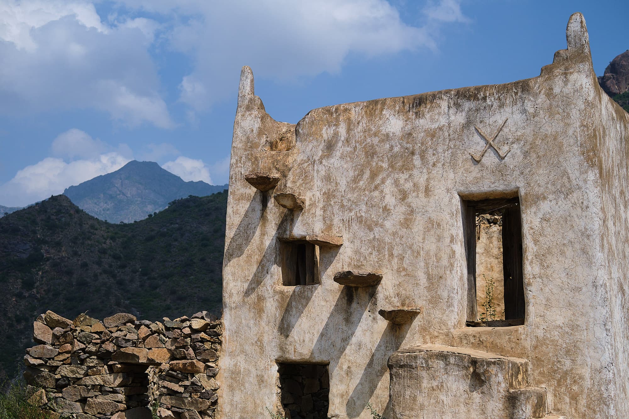 An ancient adobe house.