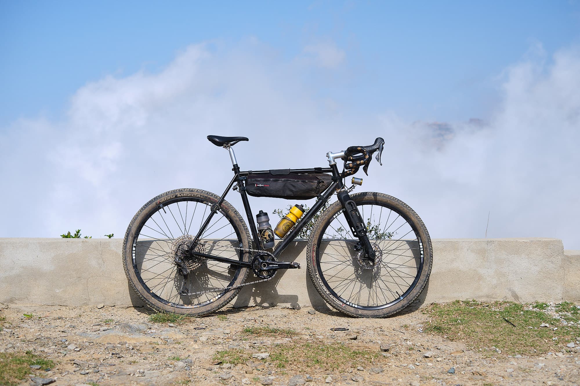 Abes bike in the clouds.