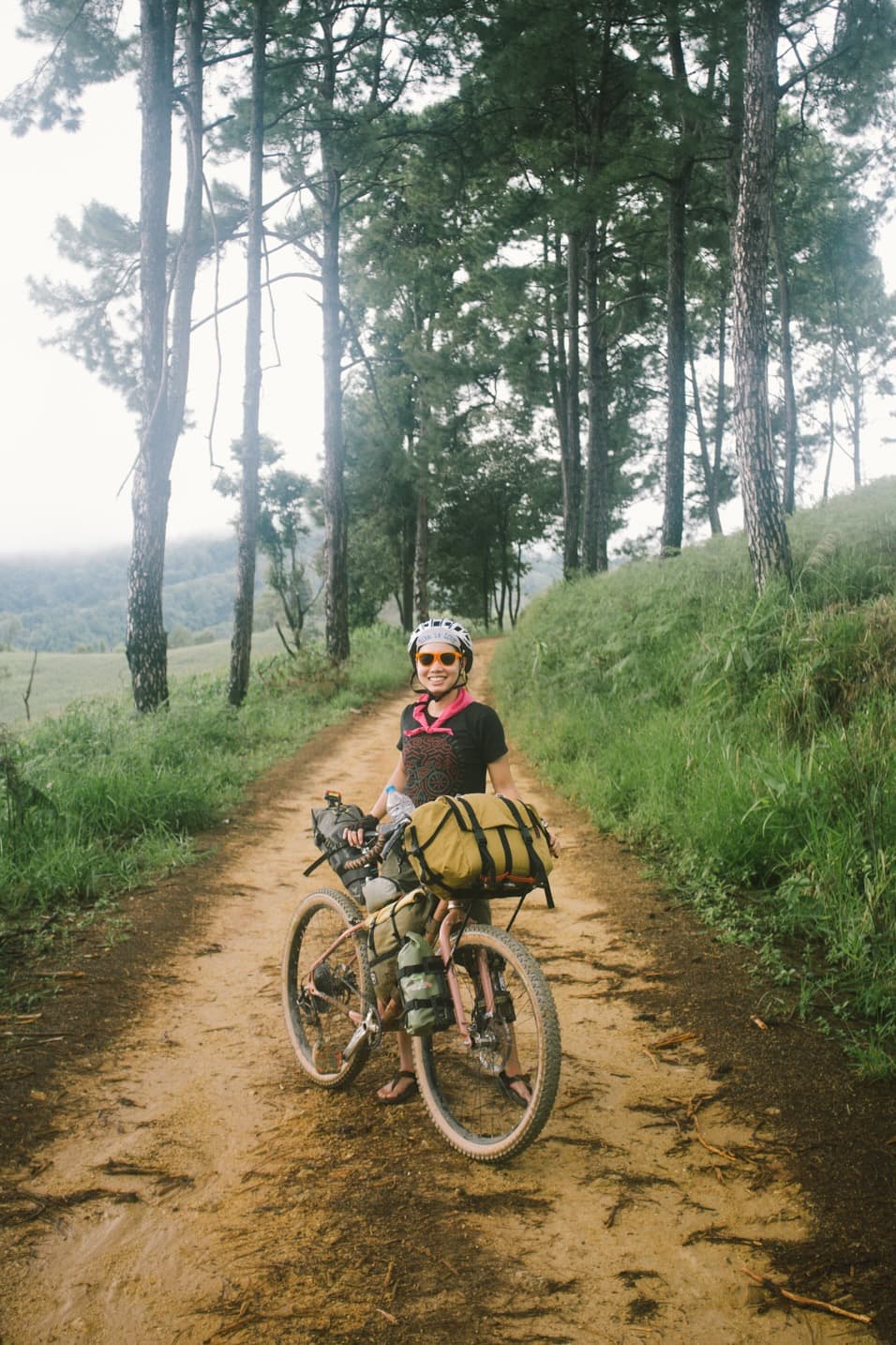 Woman Taking a Break On a Hill