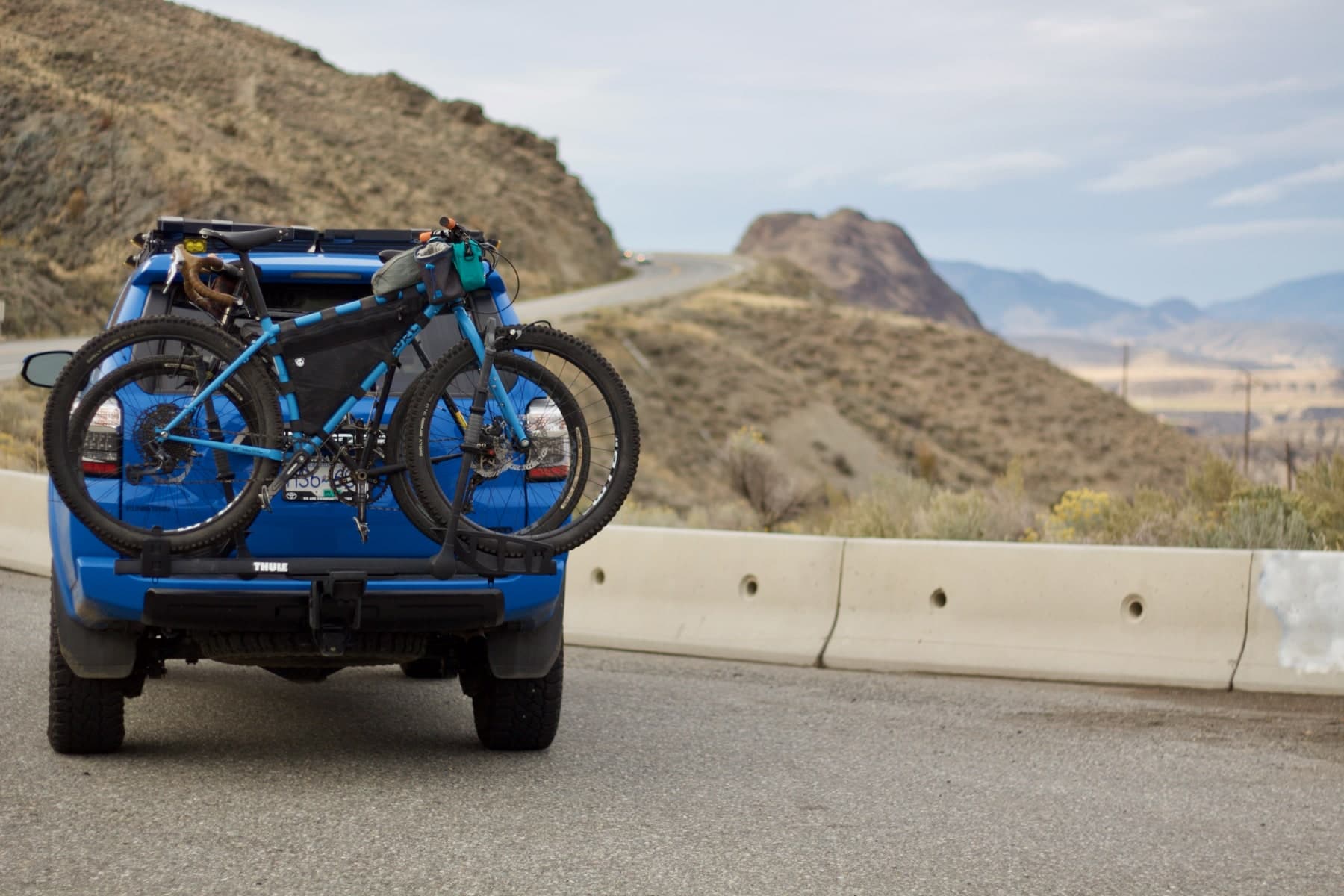 A truck with bike rack
