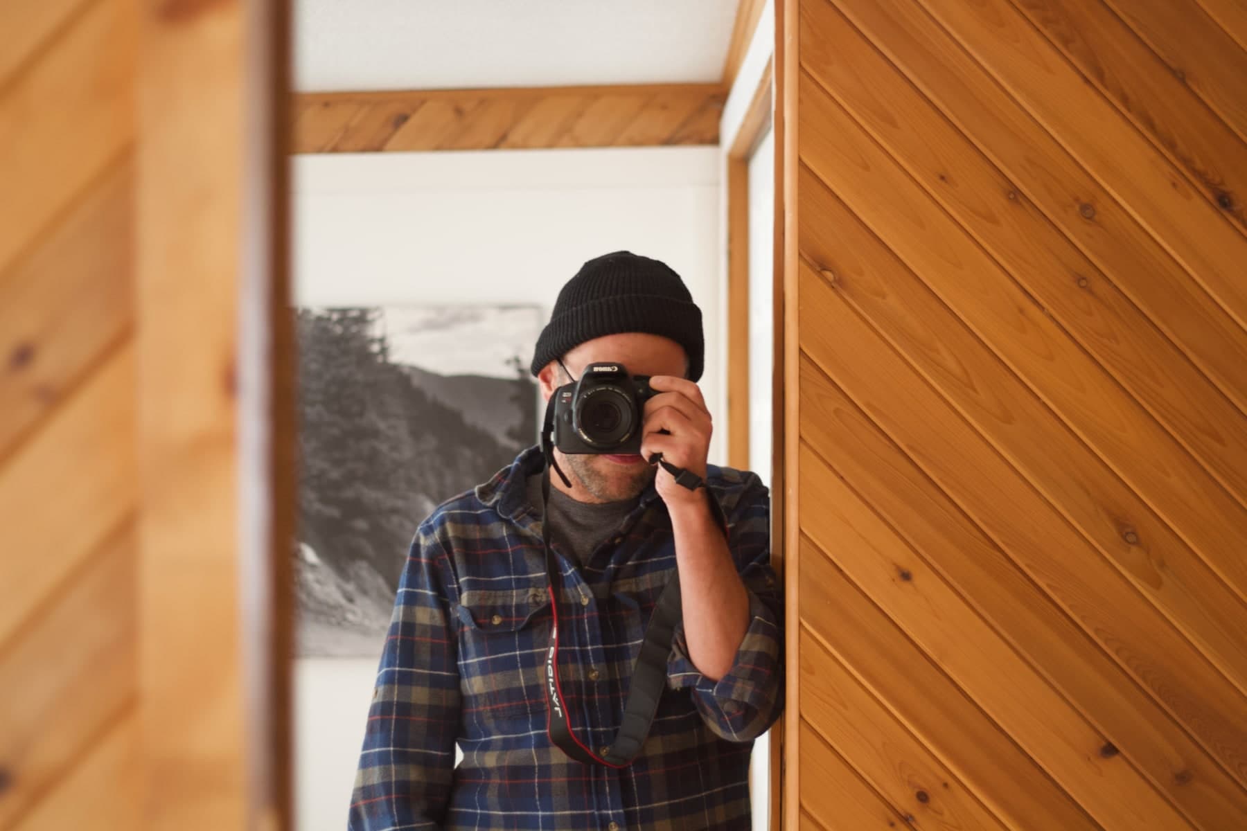 Barry taking a photo in the mirror