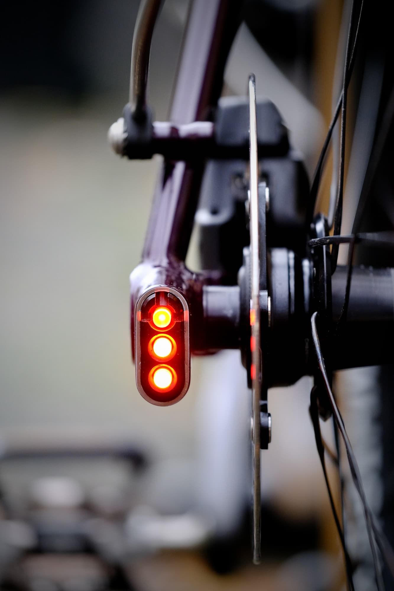 A built in light in the left dropout.