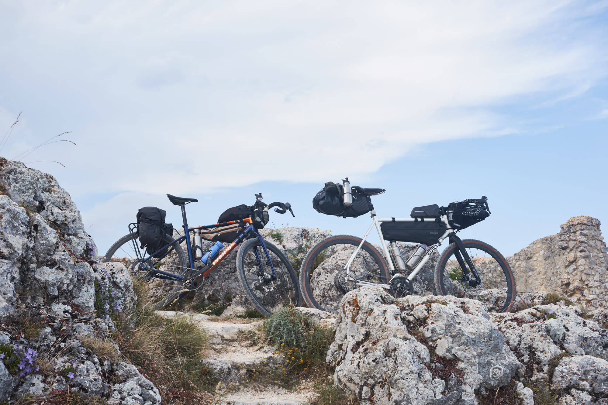 Davide and Valeries bikes on the wolfs lair route.