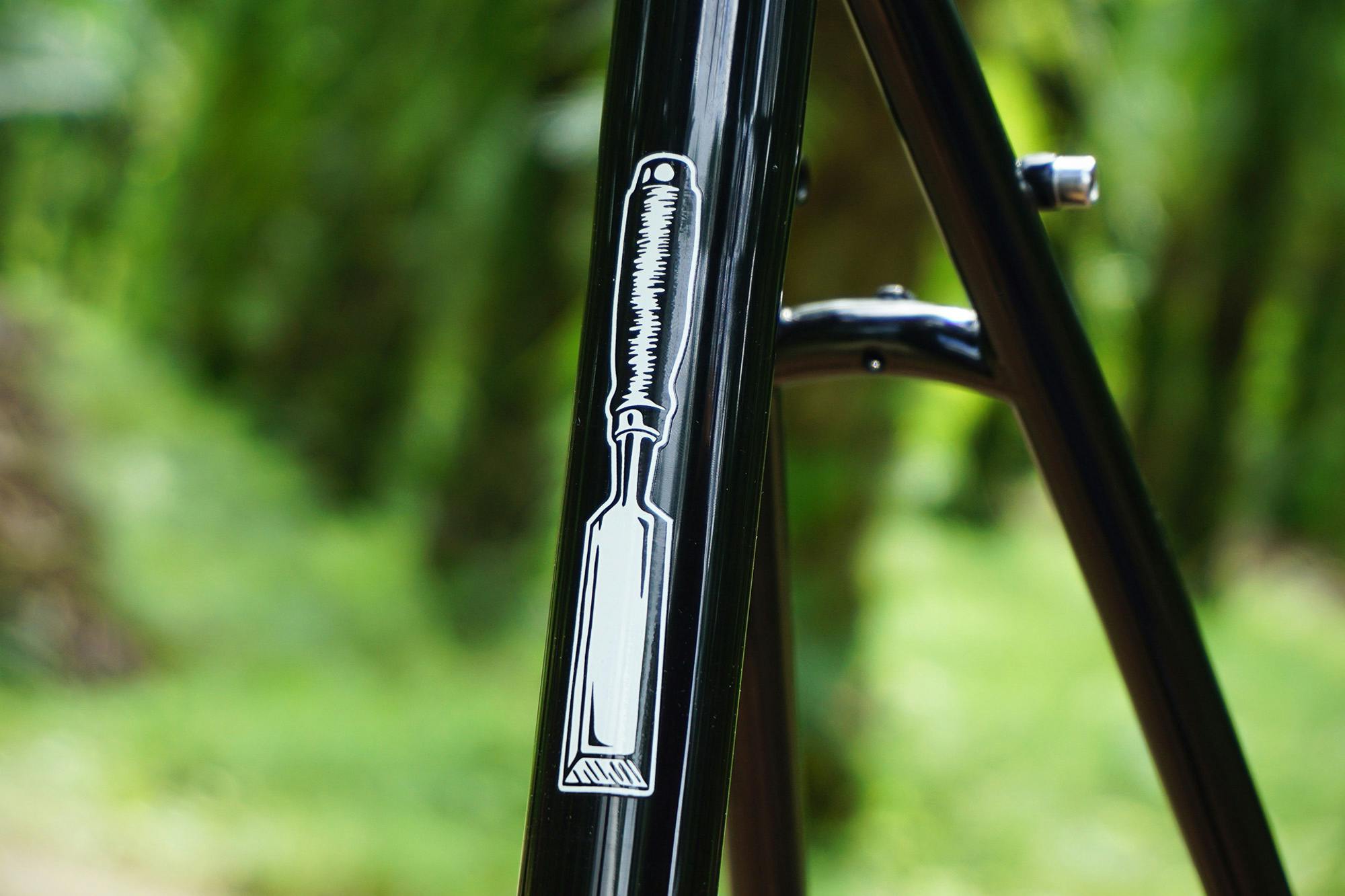 A graphic on the seat tube.