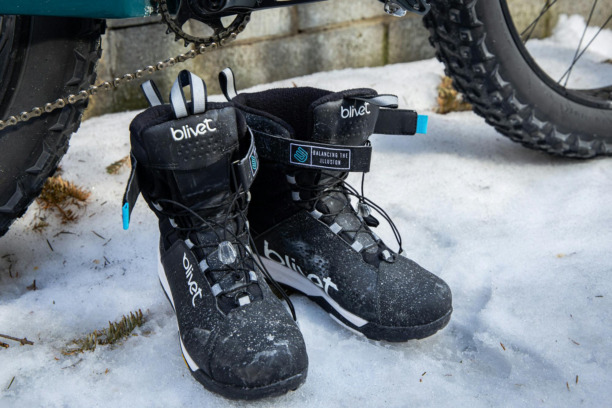 The Blivet Quilo boots after a ride.