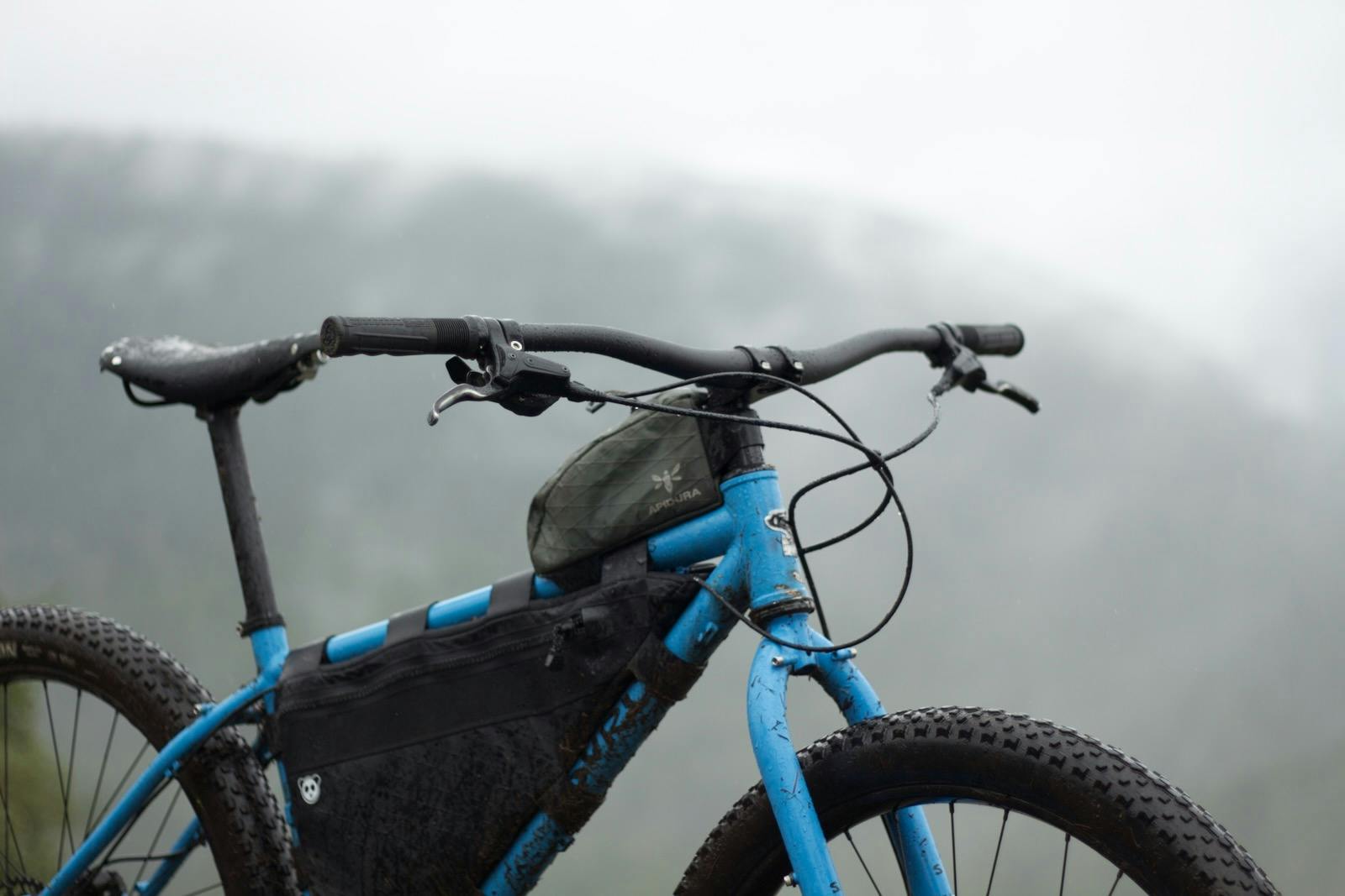 bike in mist