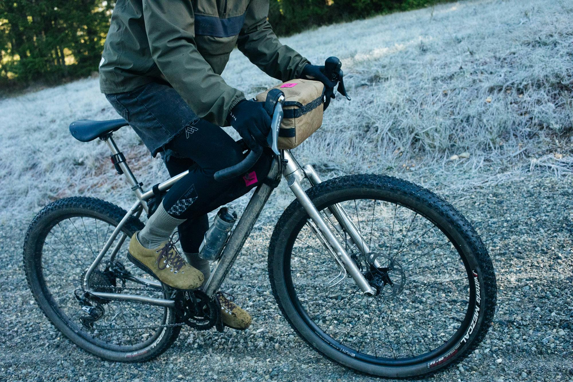 An action shot of Tom riding his Singular bike.