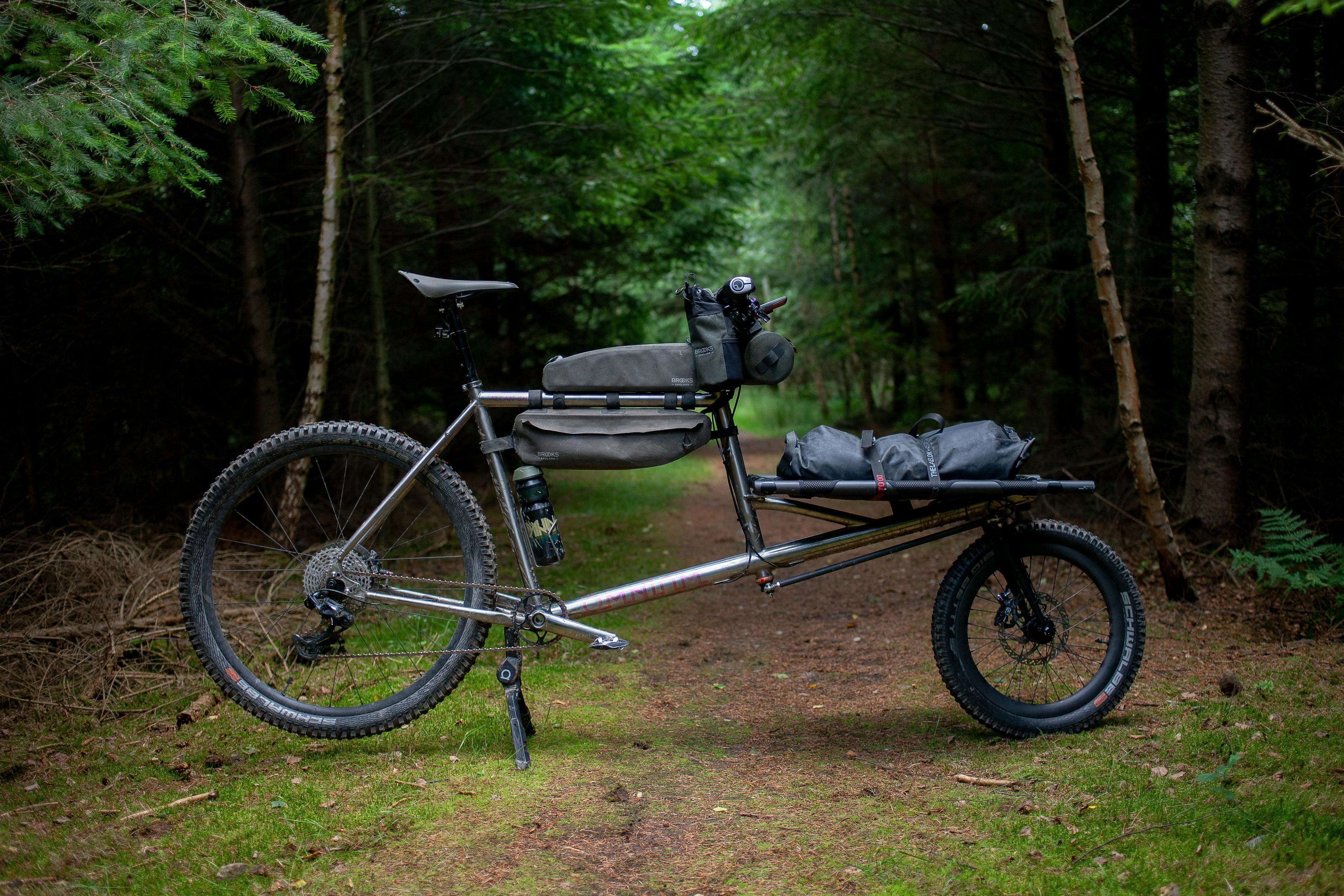 An Omnium cargo bike in the forest.