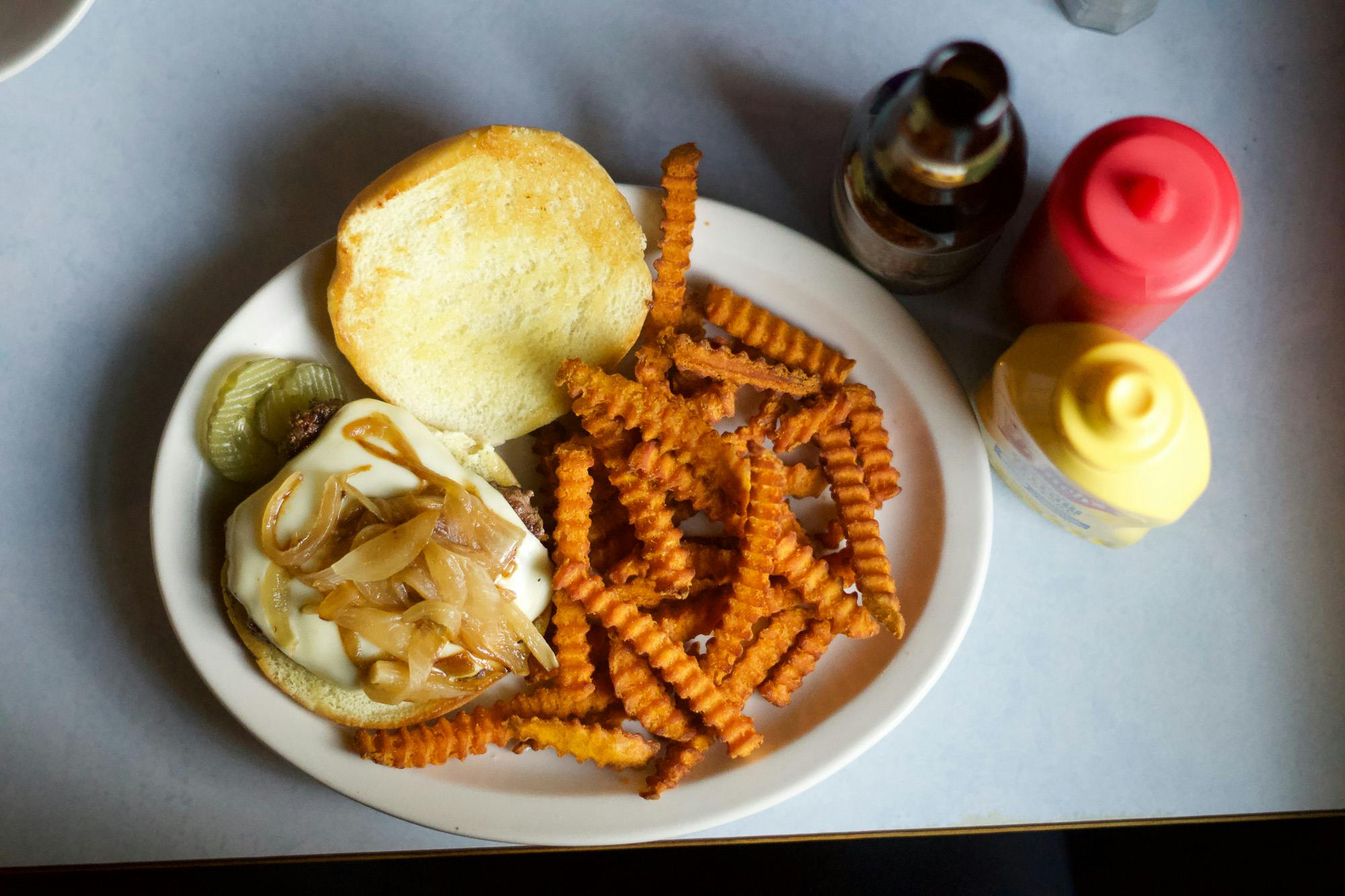 A greasy burger after a ride is the best.