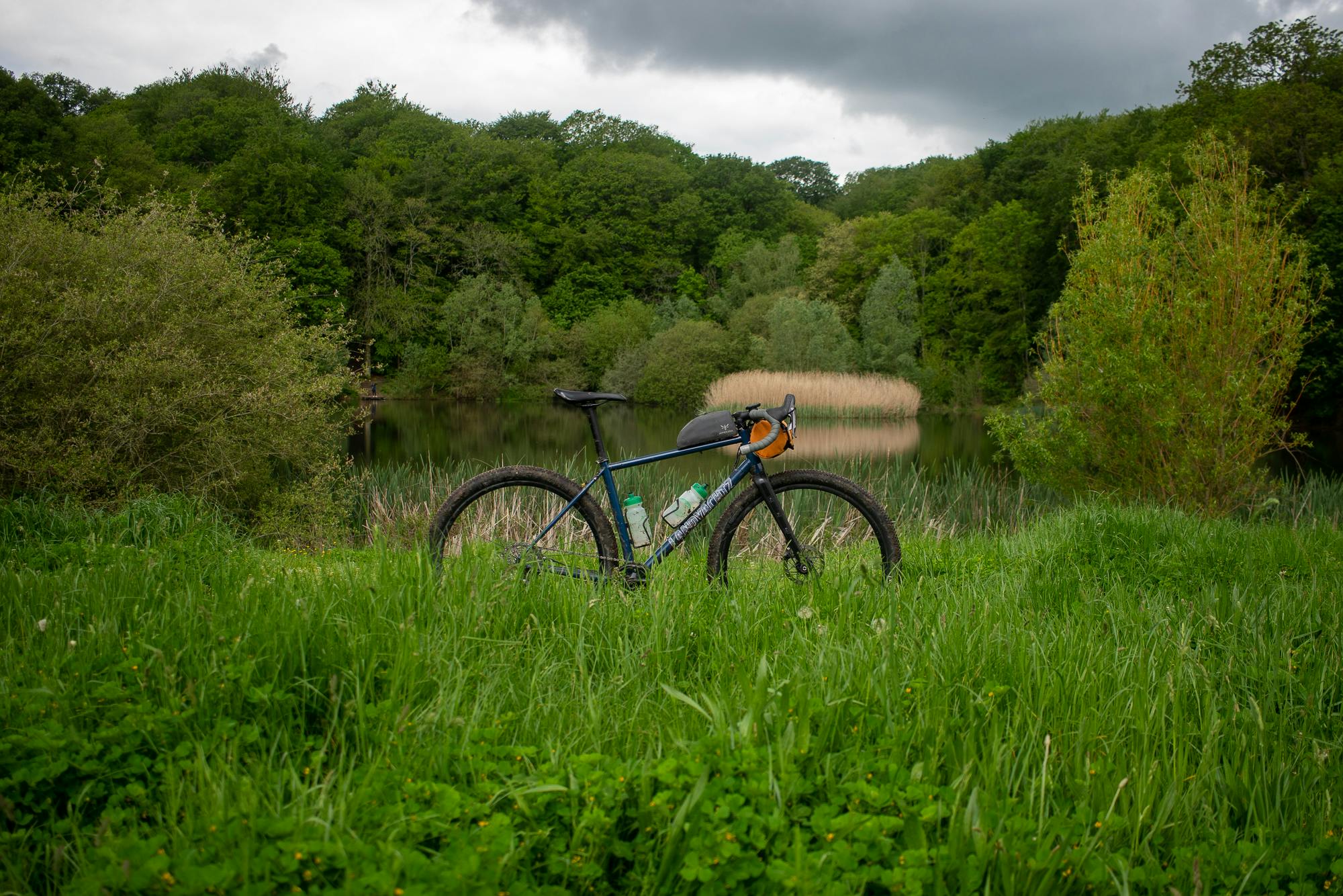 bike near pond