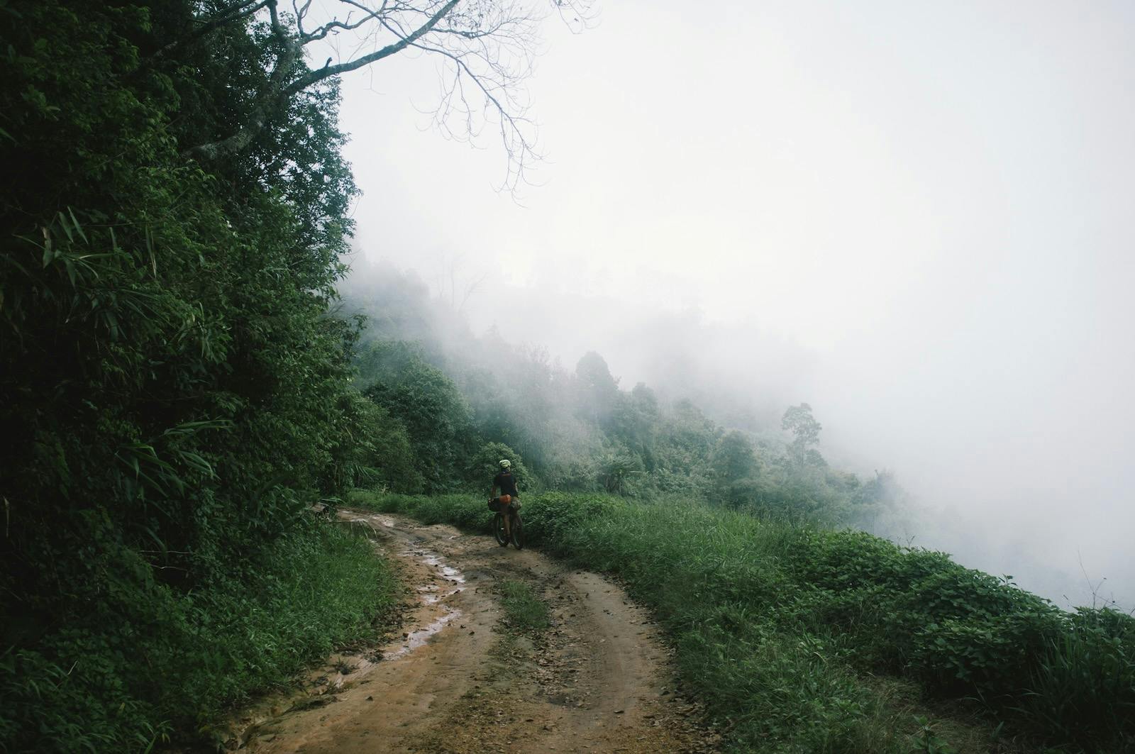 Biking in Fog on Thai Mountains
