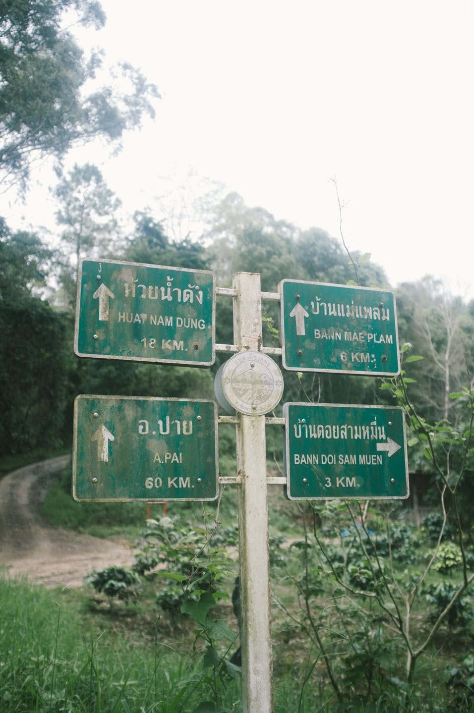 Road Sign In Northern Thailand