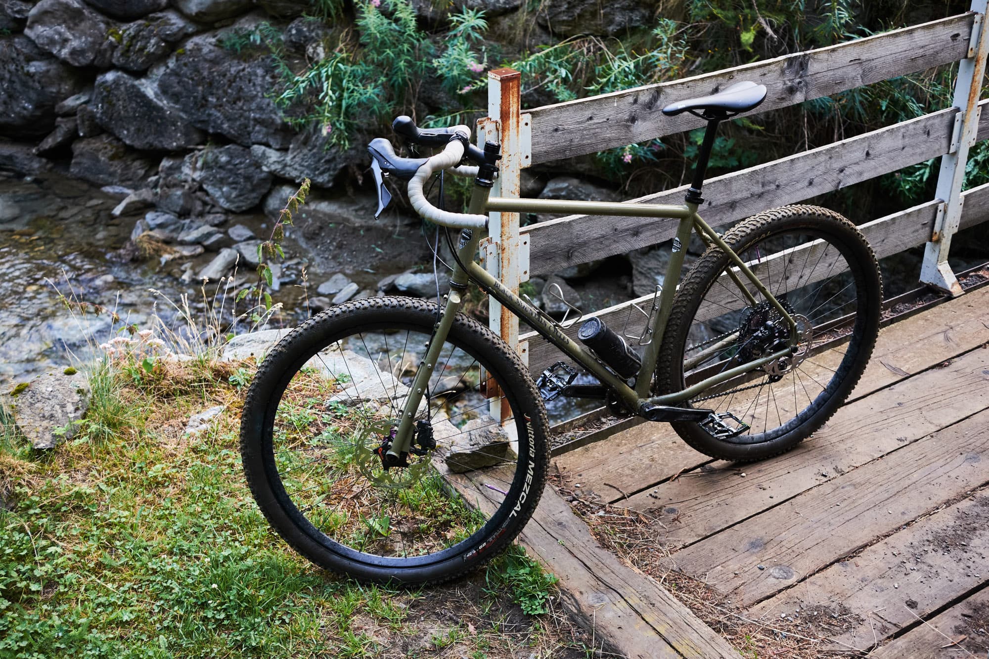 Black Mountain Cycles La Cabra on a small bridge.