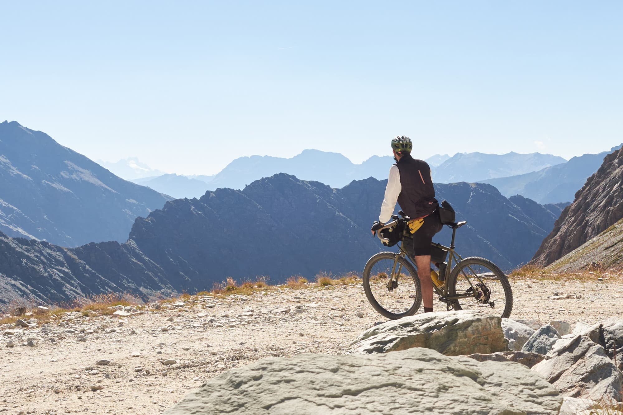 Davide takes in the alpine view.