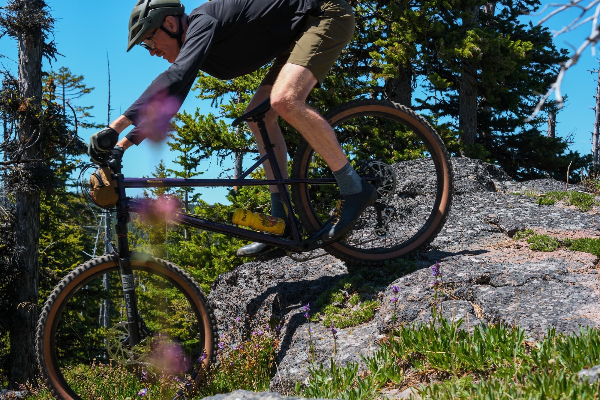 Railing a corner over broken rock