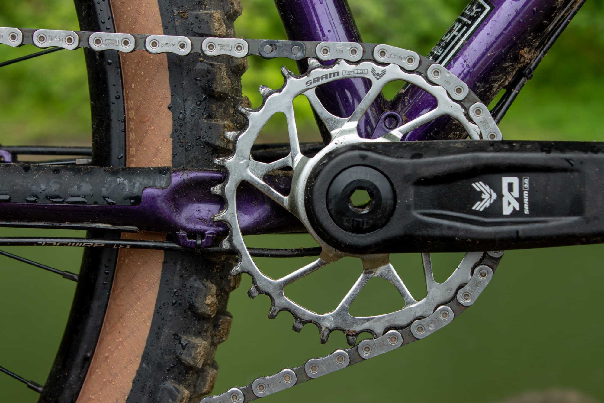 The Eagle 90 chainring and crank in the dirt