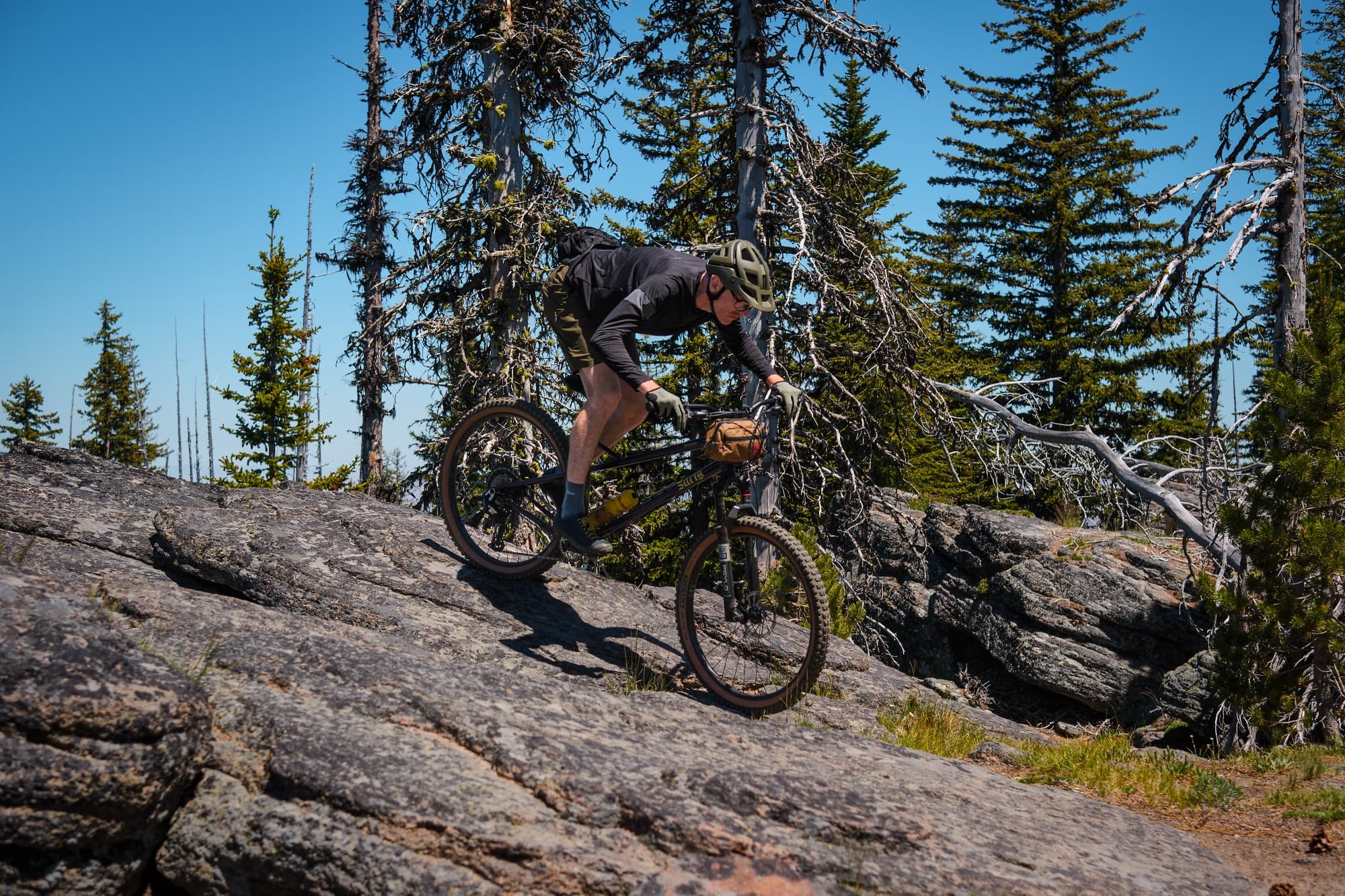 Picking a line across a slickrock slab