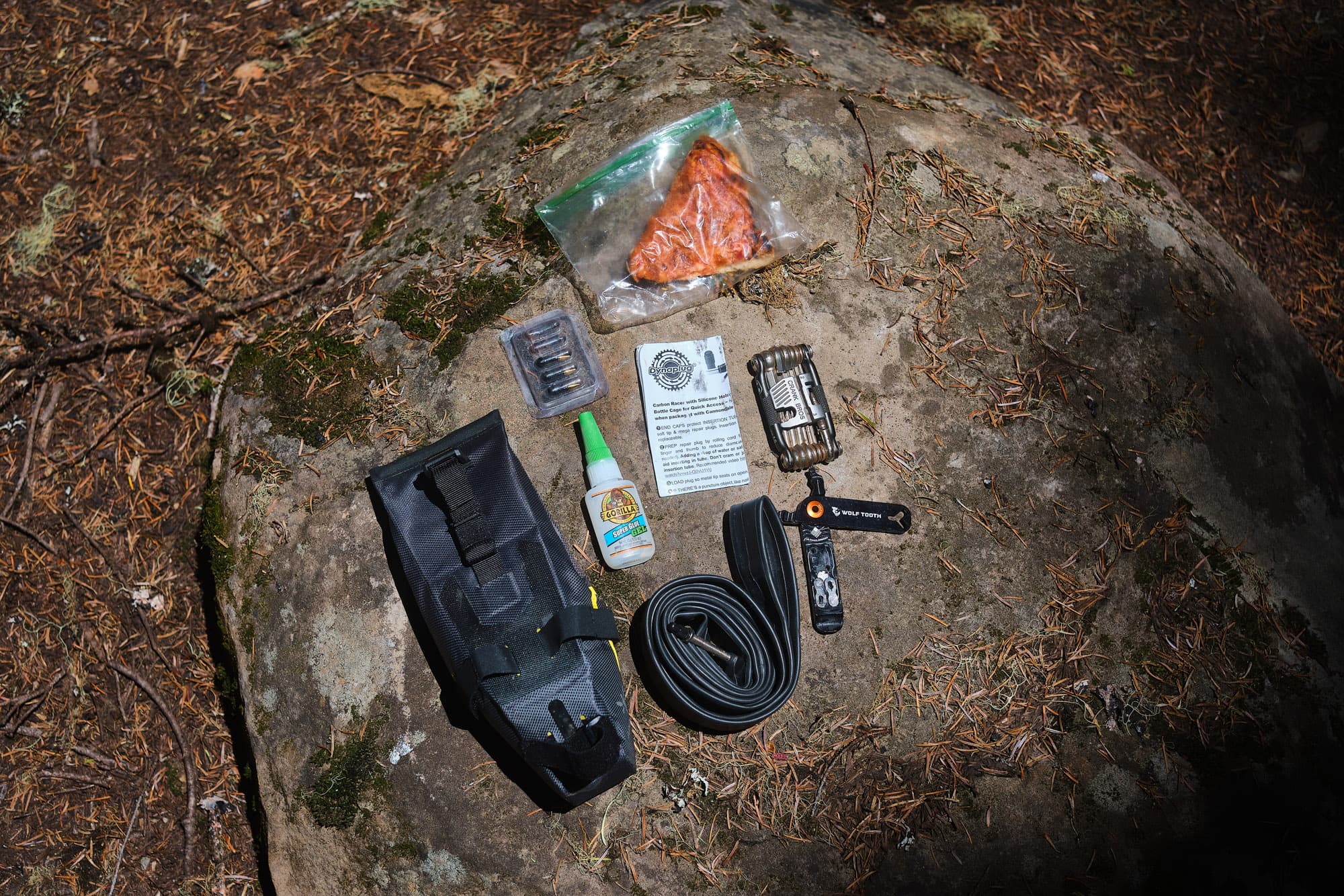 What Abe fits into his pack.