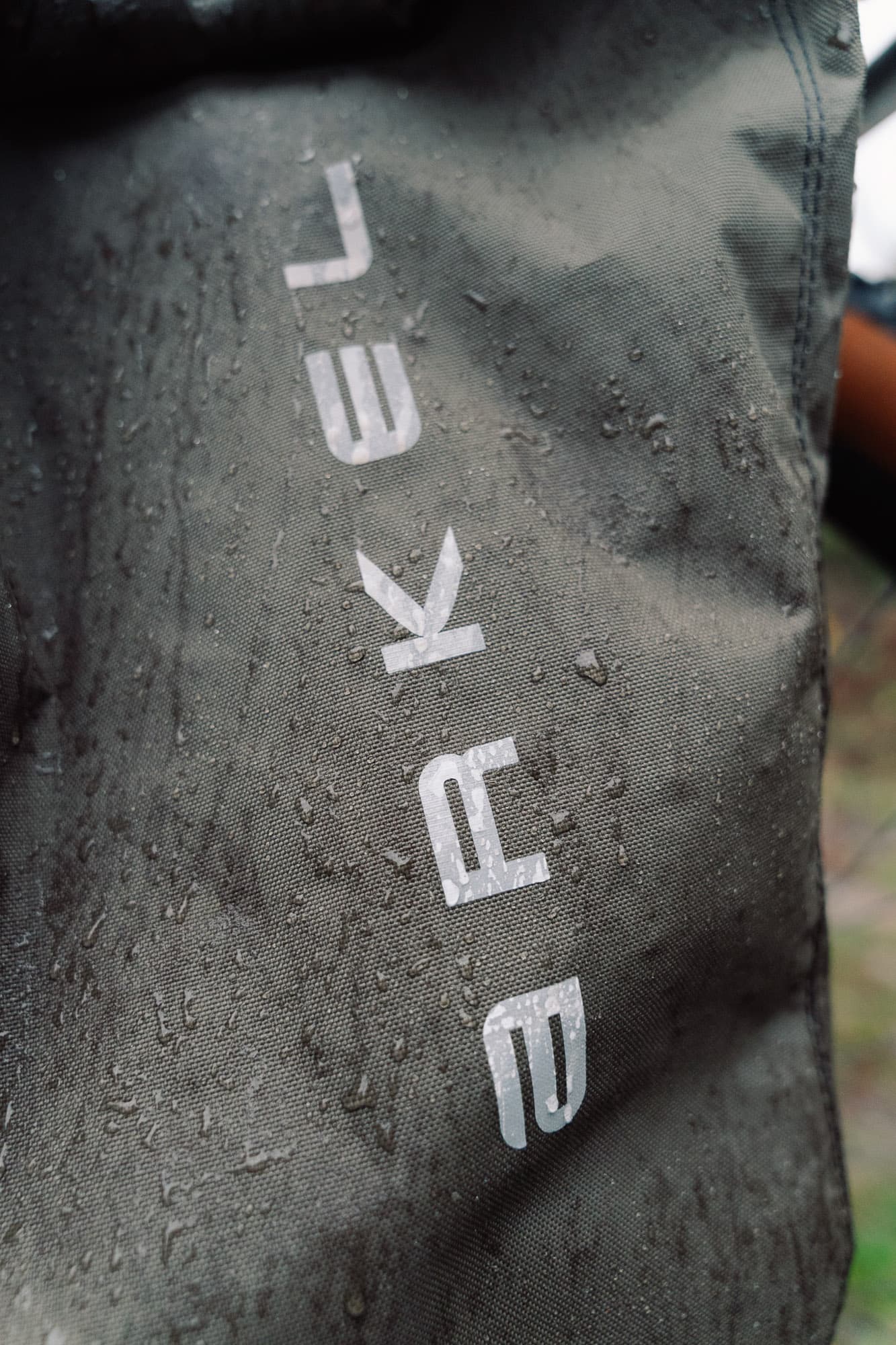 Arkel branding on the Xpac fabric of the Forkpacker.
