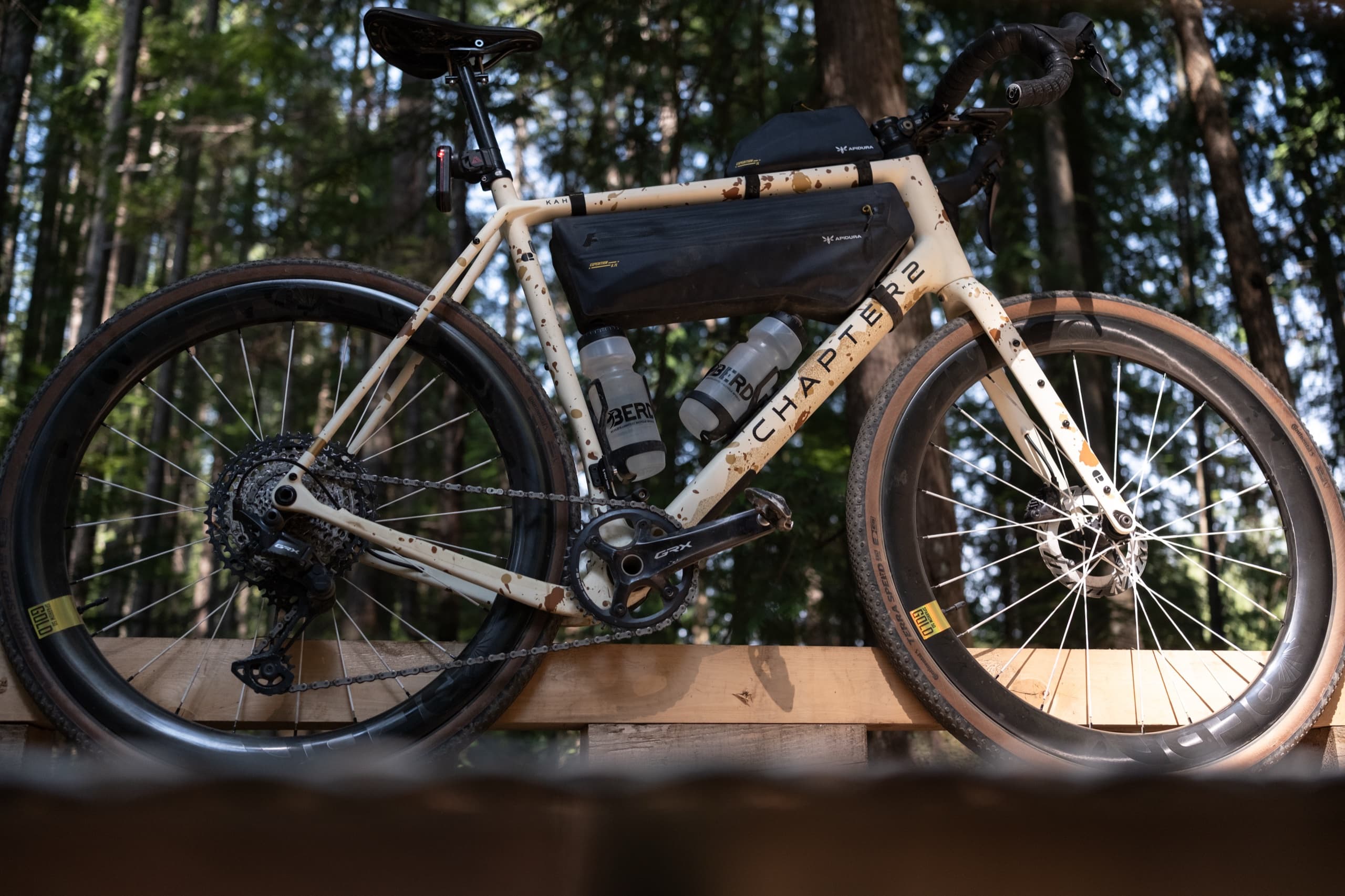 Chapter 2 branding and drivetrain detail on the bridge planks.