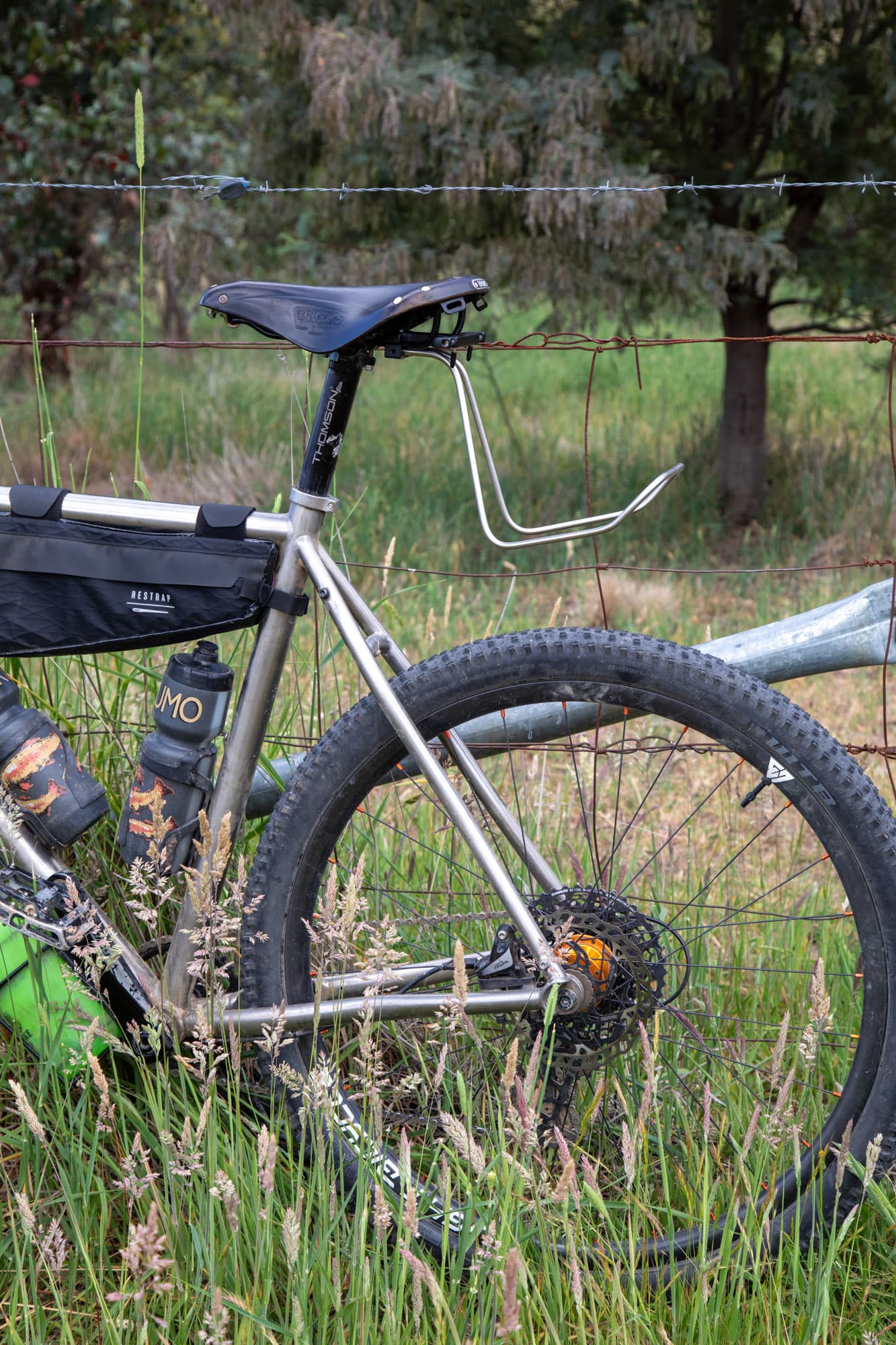 The bike fitted with the empty Bagman rack, ready for the bag.