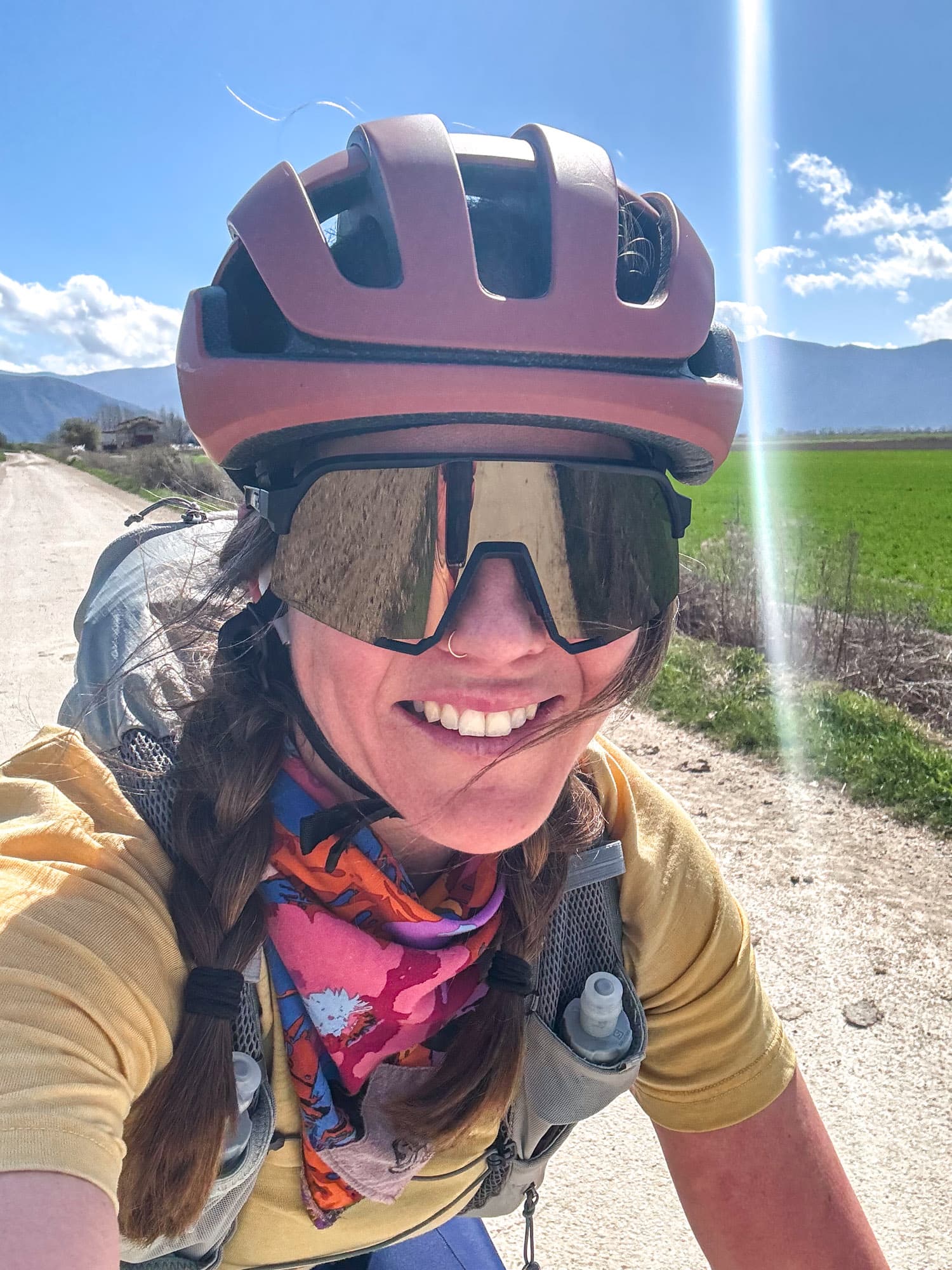 Sarah on the road.