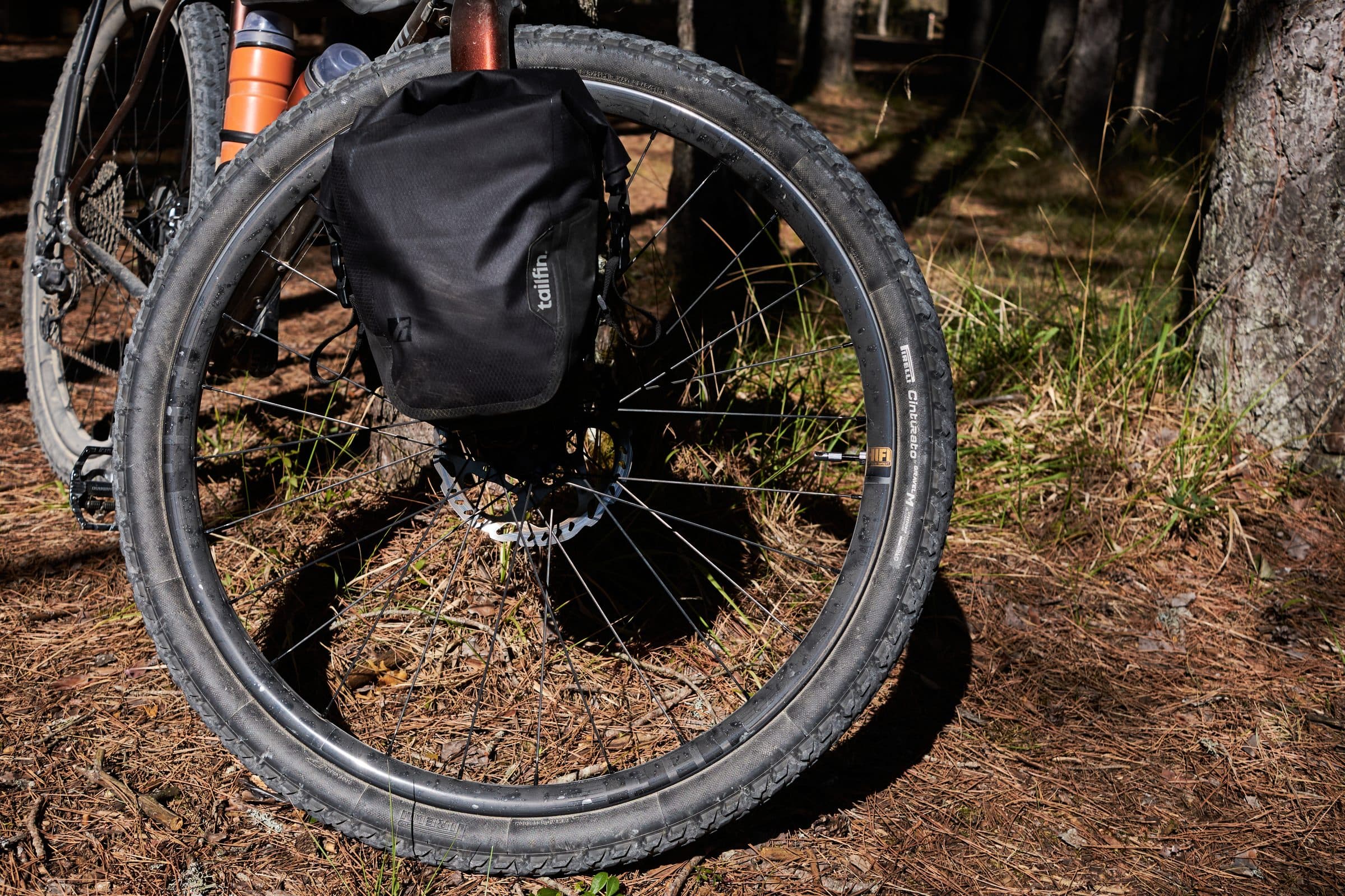 The HiFi Session25 front wheel in a pine forest on Montañas Vacías.
