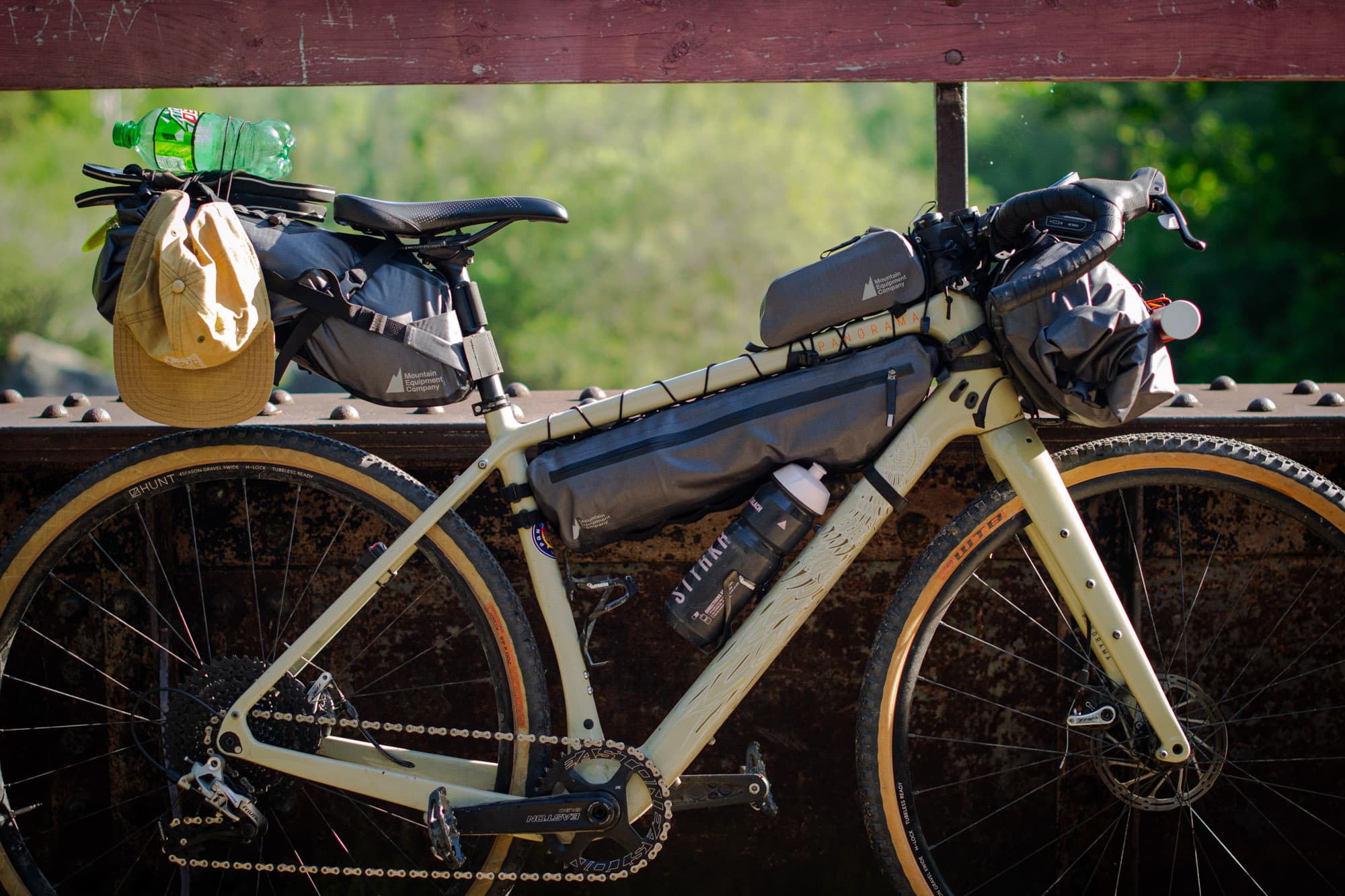 Trevors bike with the MEC Provincial Packs.