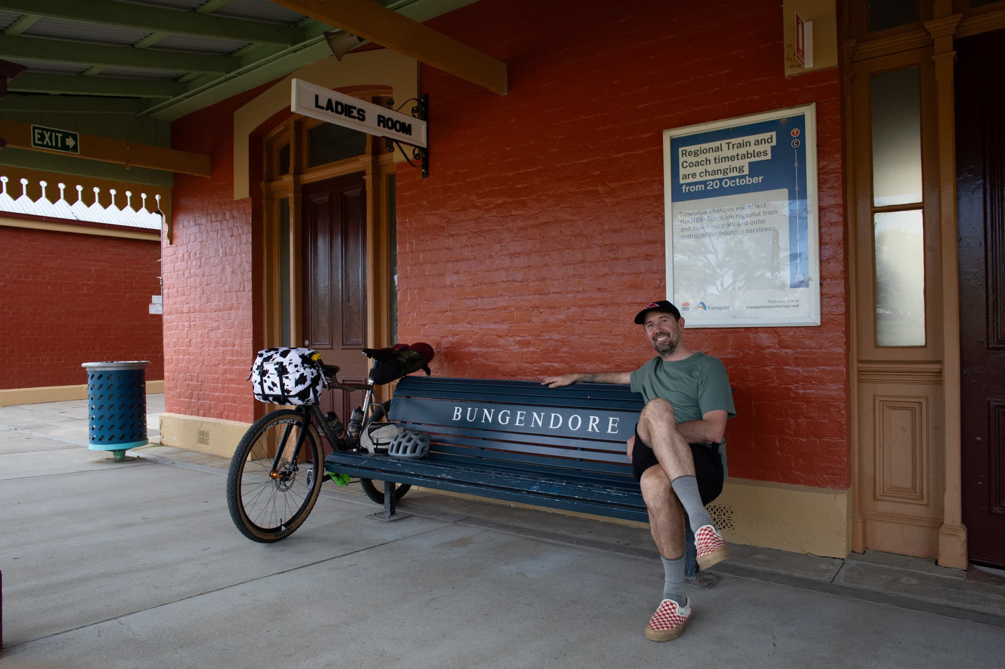 Mattie waits for the train home.