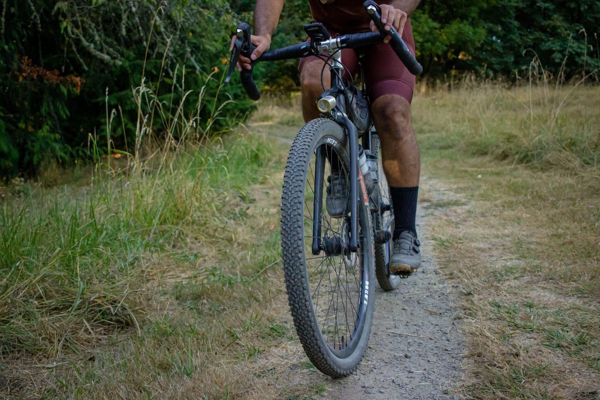 Low angle on the front wheel and Expedition bibs.