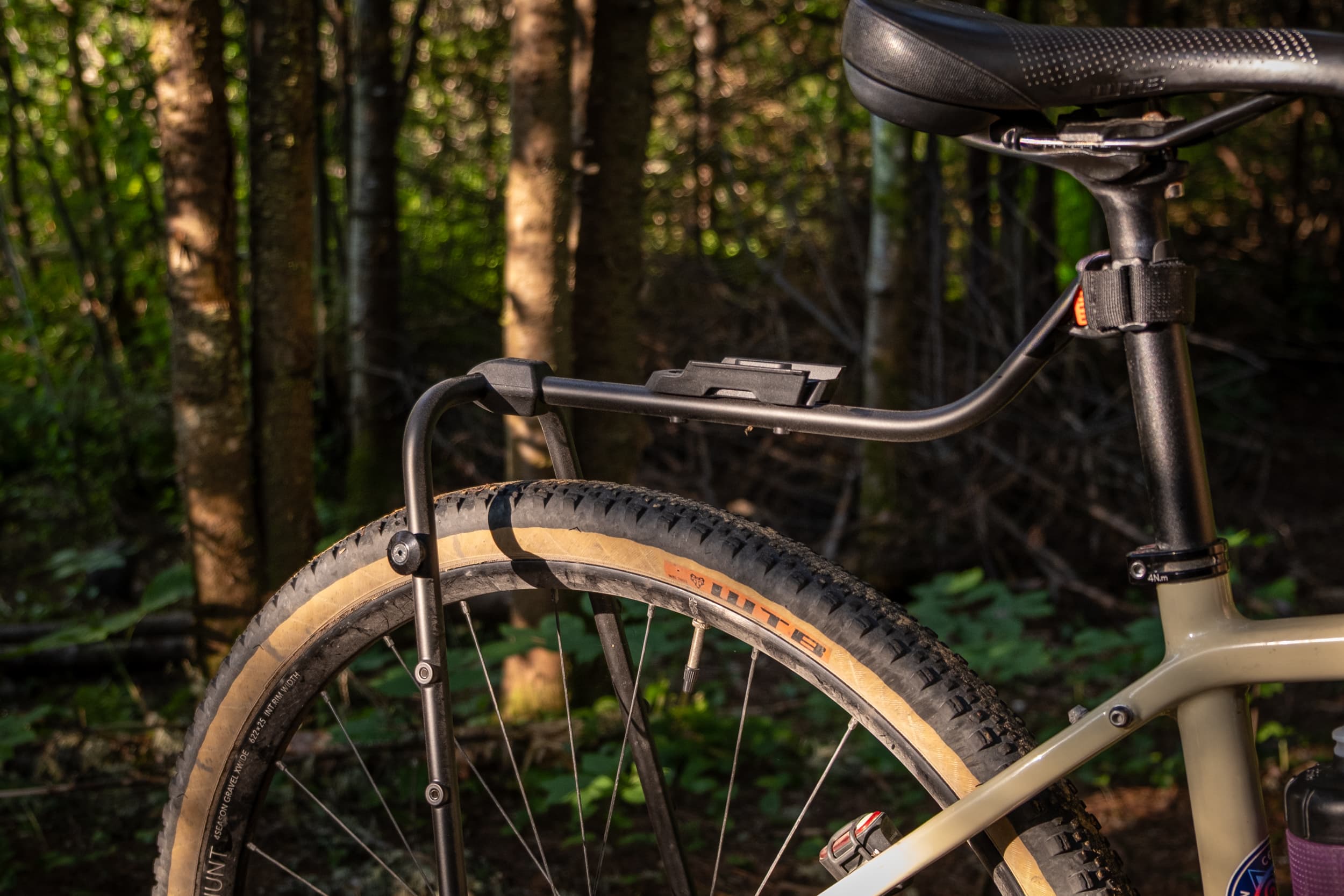 Switch Rack mount plate under the saddle rail.