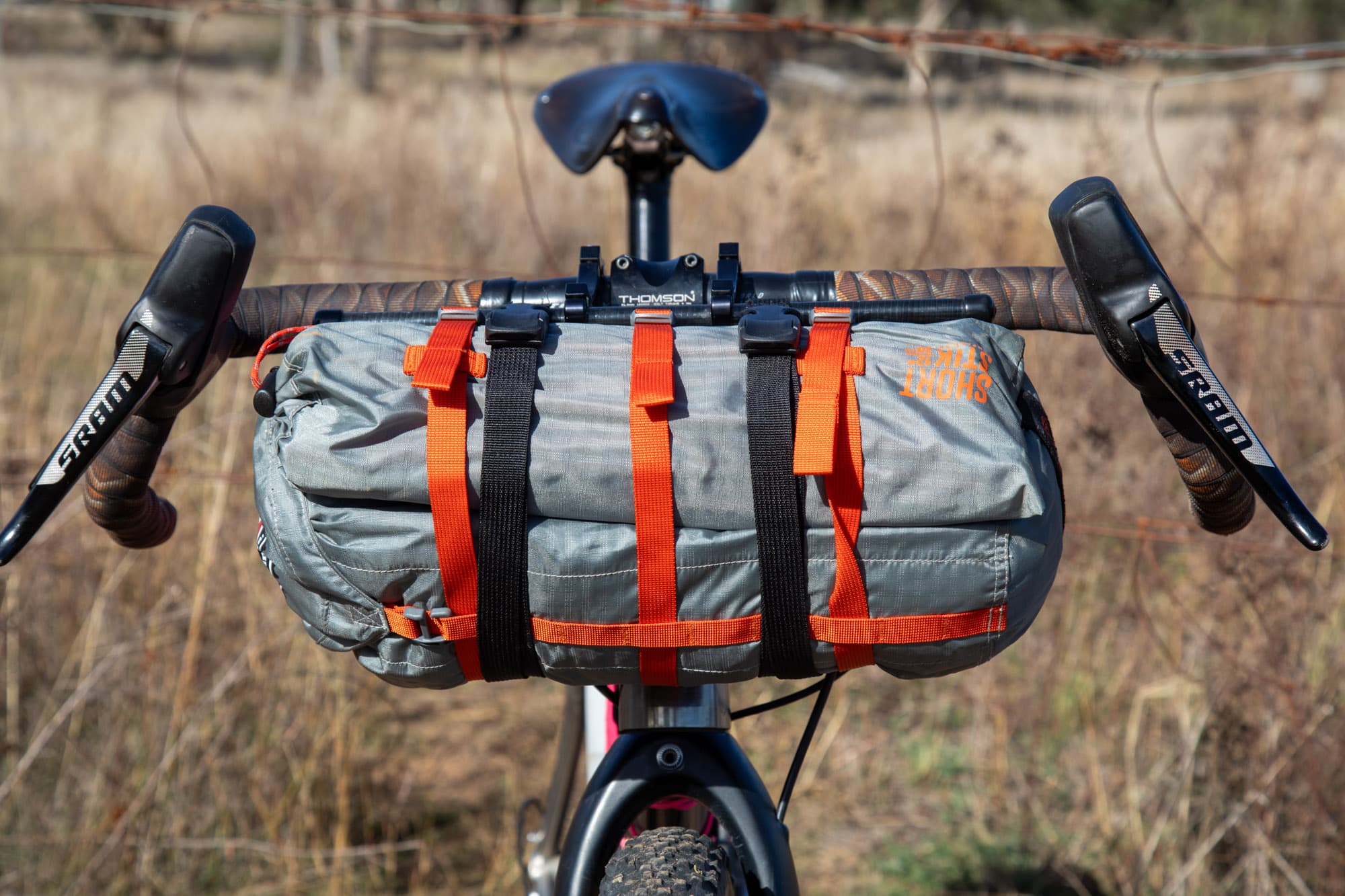 The Rogue Panda Blue Ridge harness with a dry bag ready to ride.