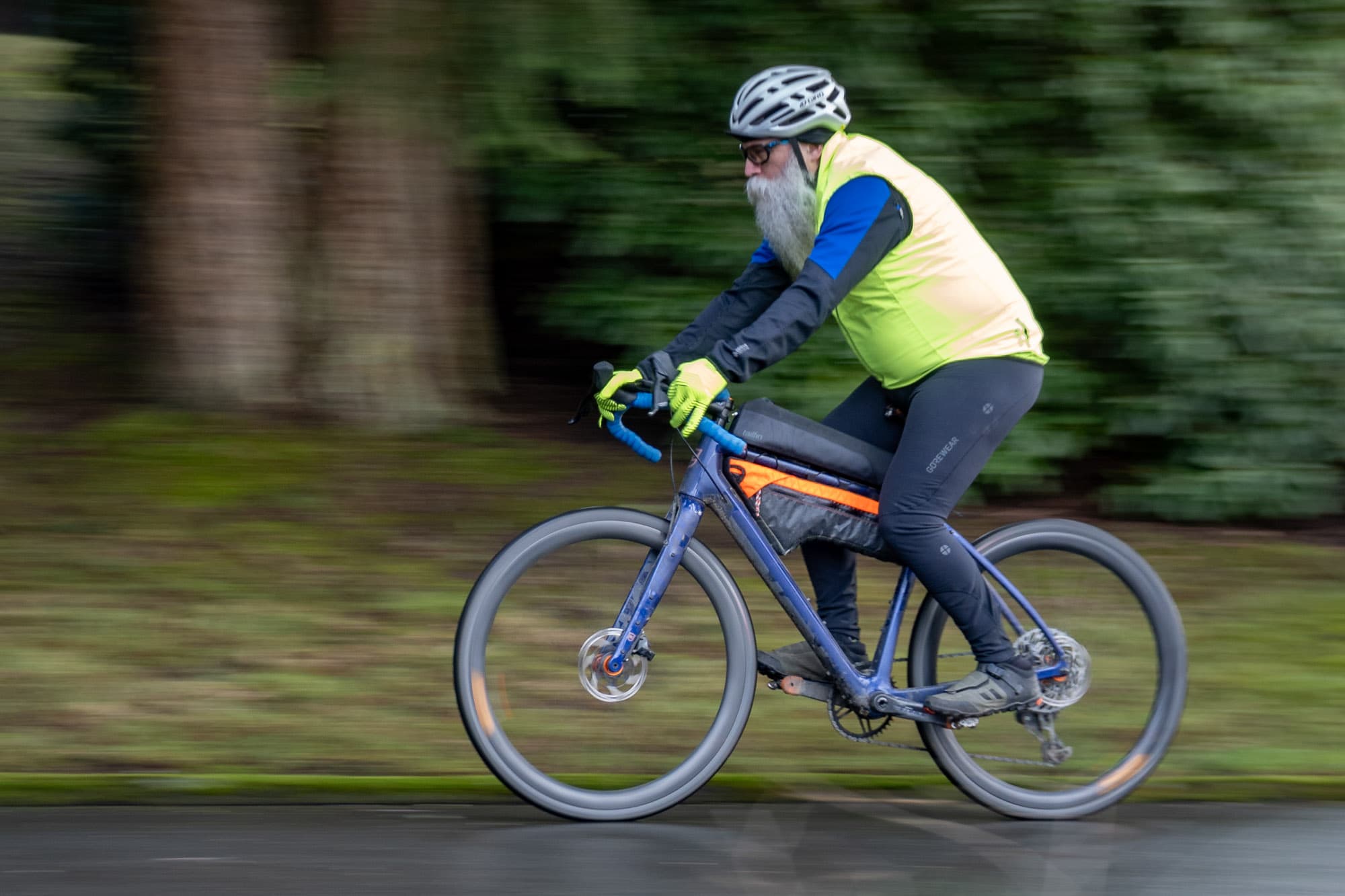 Saltybeard on his Kona.