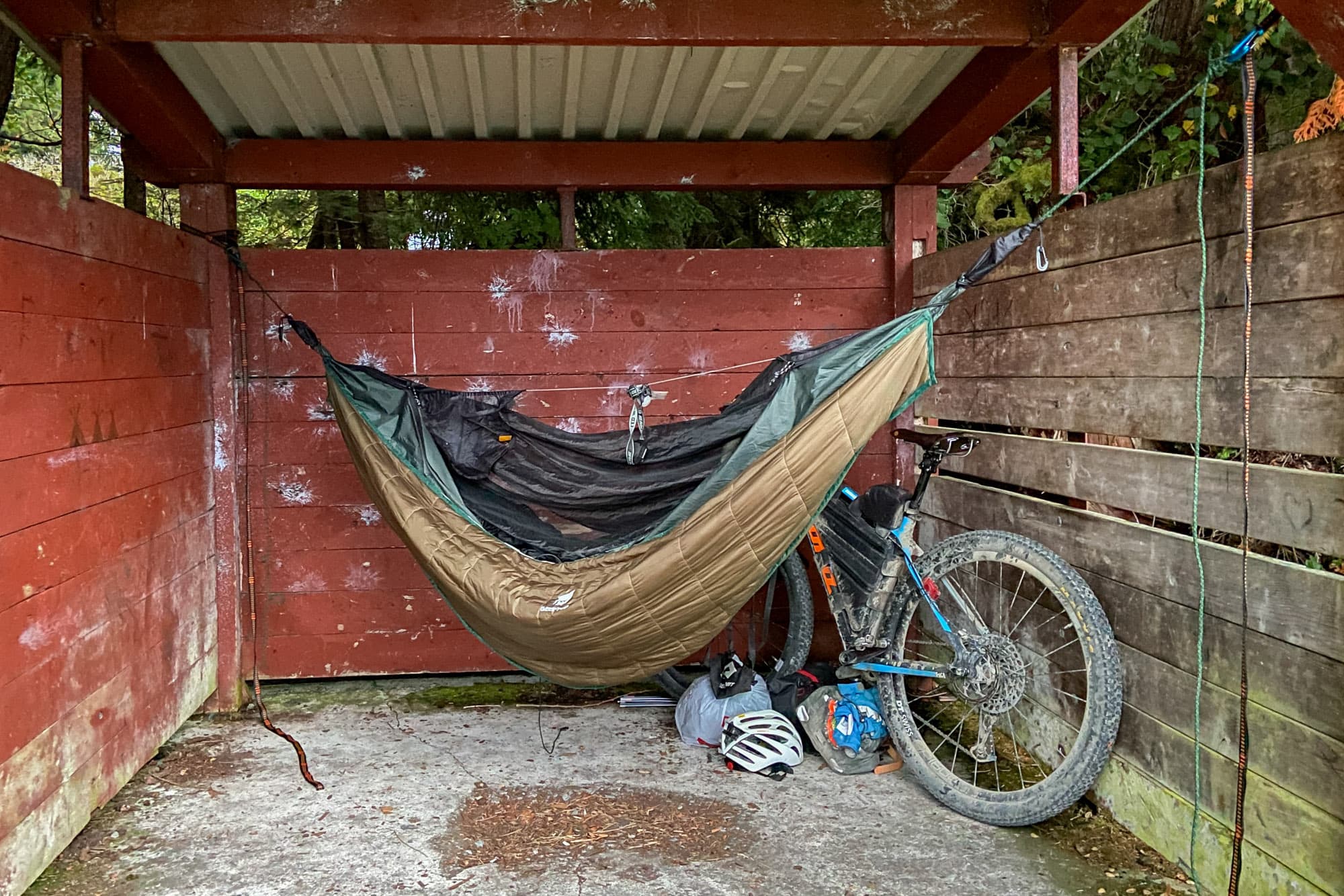 Salty's full camp kit laid out